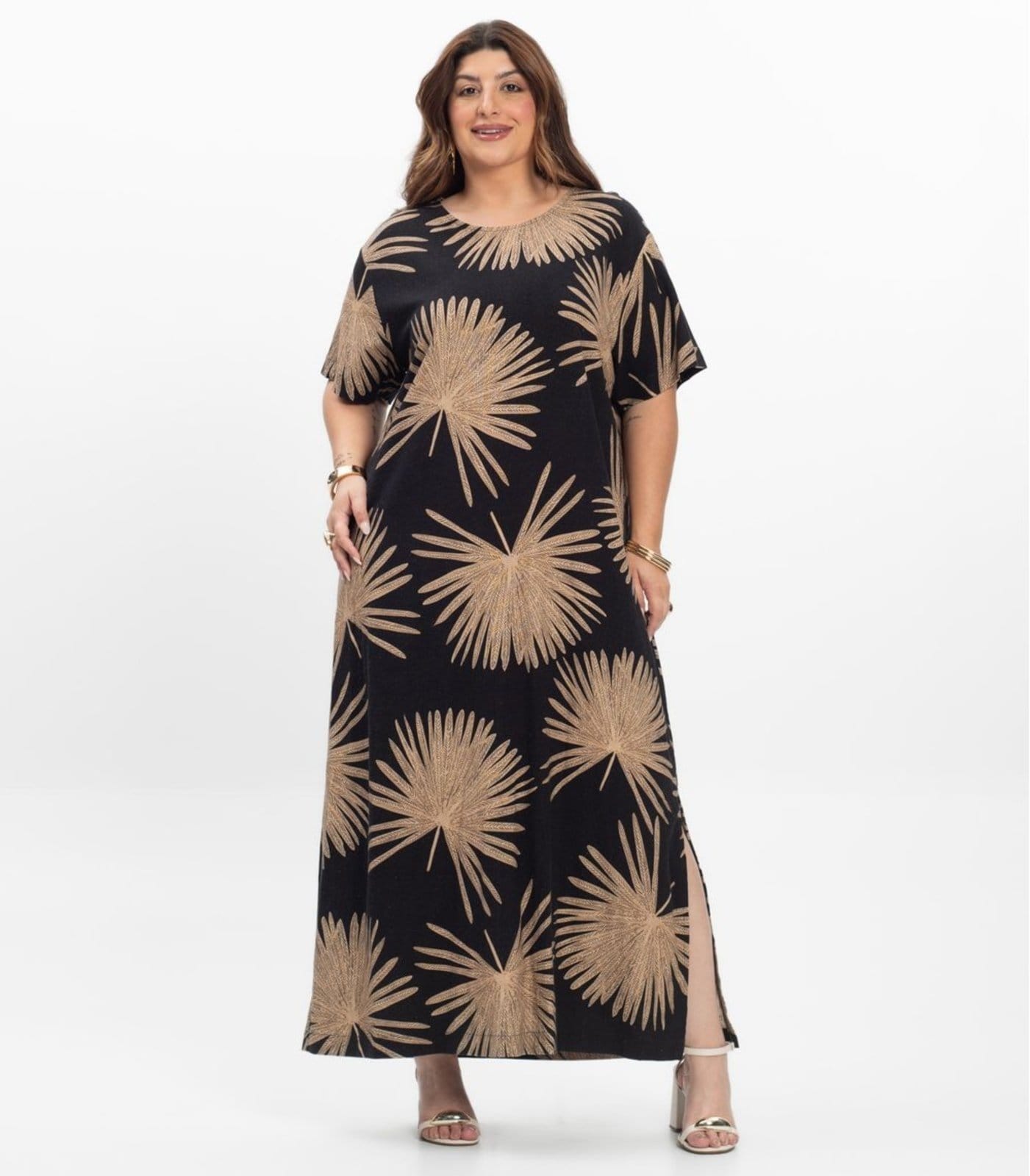 Vestido Super Midi Feminino Plus Size Secert Glam