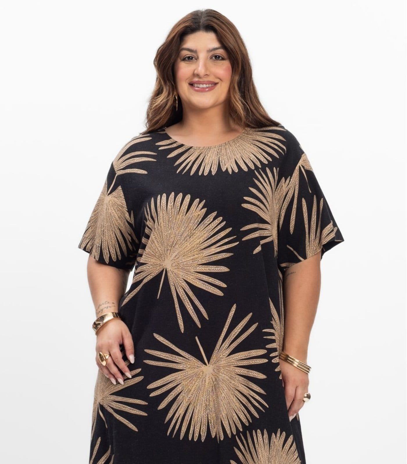 Vista 2 Vestido Super Midi Feminino Plus Size Secert Glam Secret Glam preto