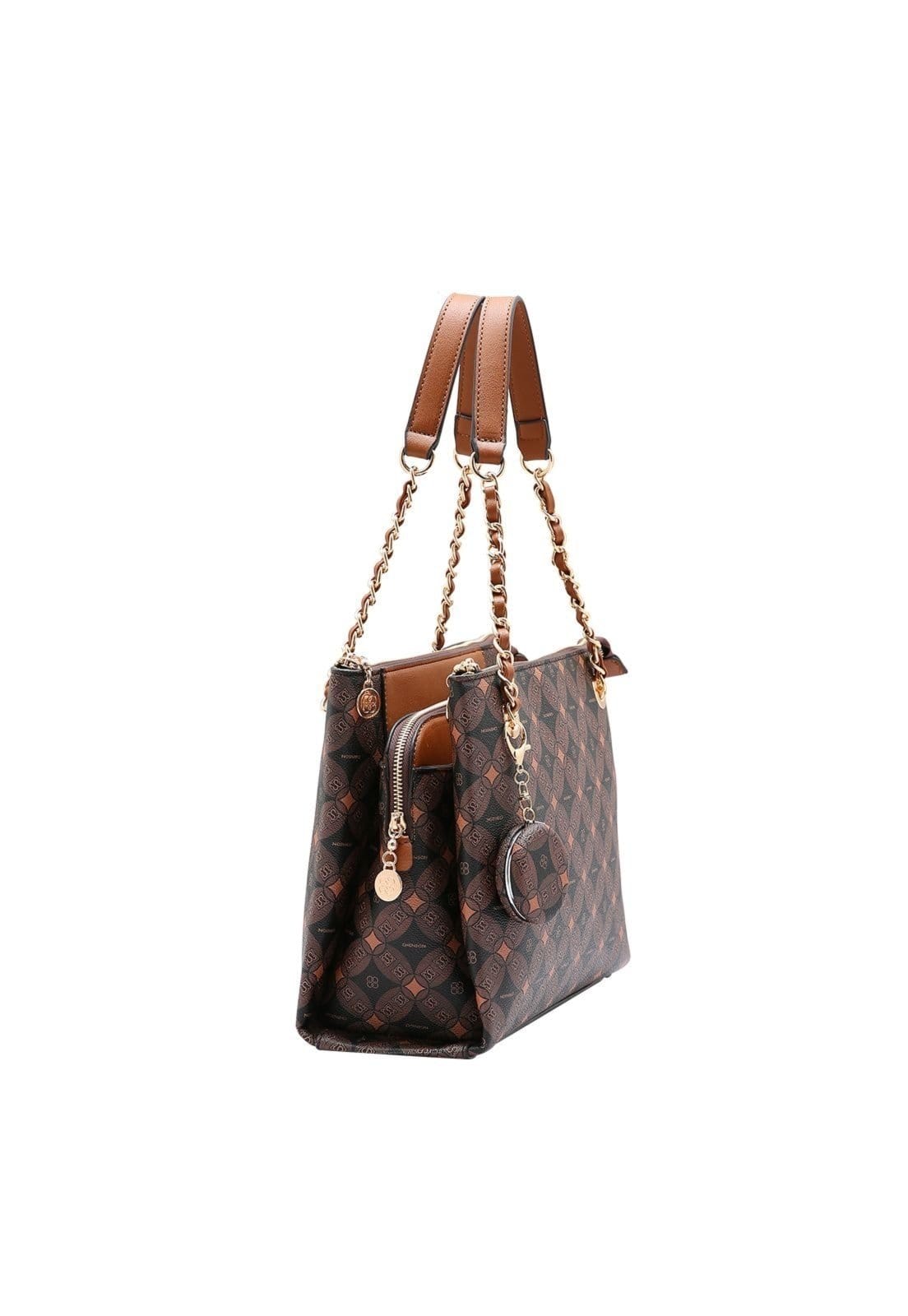 Vista 2 Bolsa Feminina Chenson Monograma Contemporâneo 3485374 Chenson bege