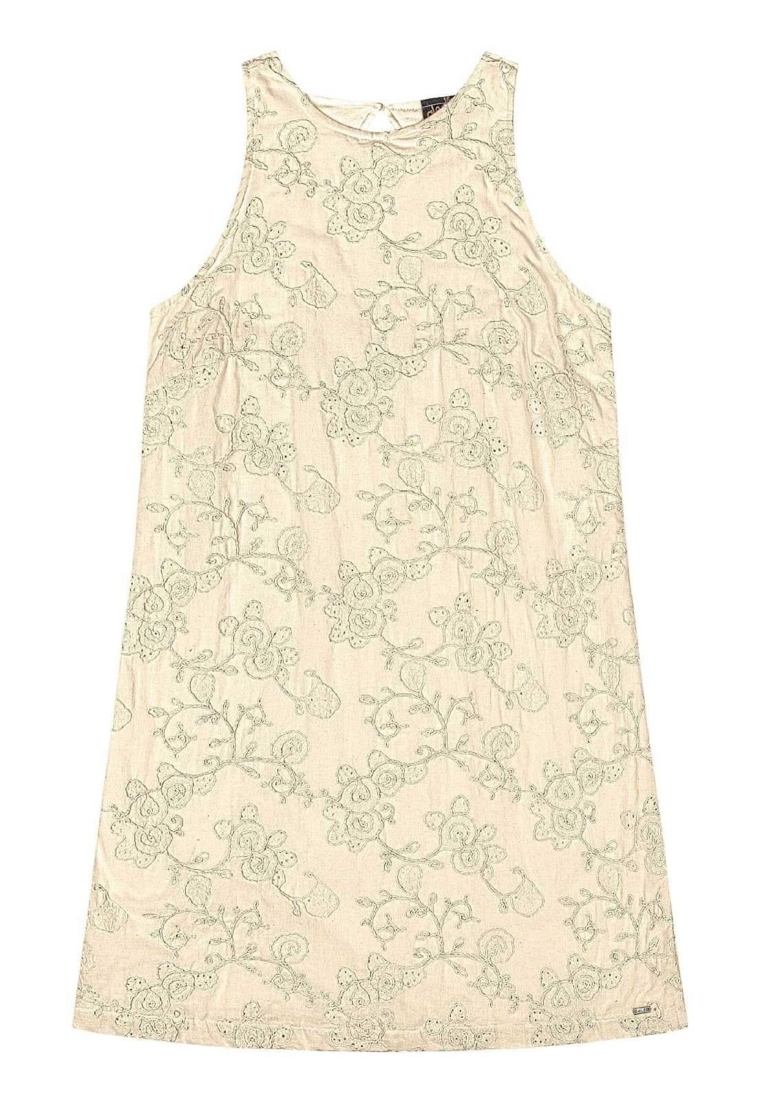 Vista 2 Infantil - Vestido Juvenil em Laise Gloss Gloss bege