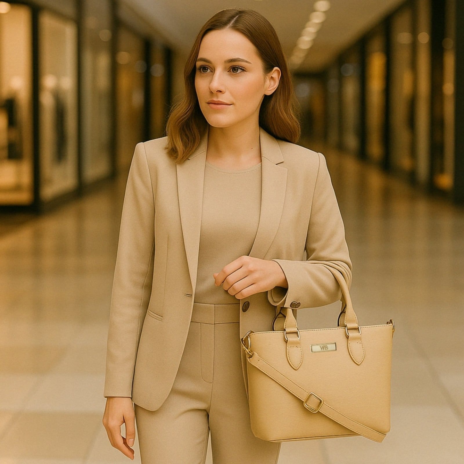 Bolsa Tote Estruturada Transversal Regulável Com alça de Mão