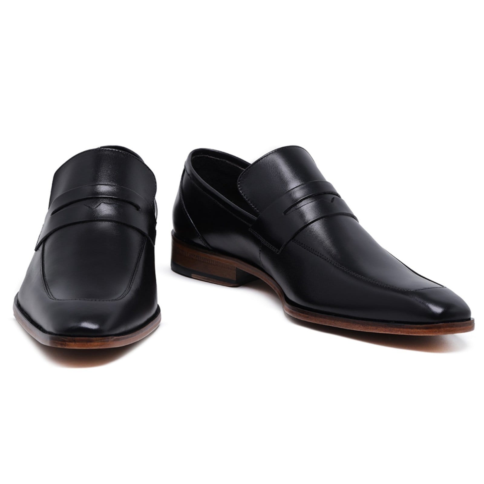 Vista 2 Sapato Social Loafer Penny Malbork em Couro Sola Couro 122P Malbork preto