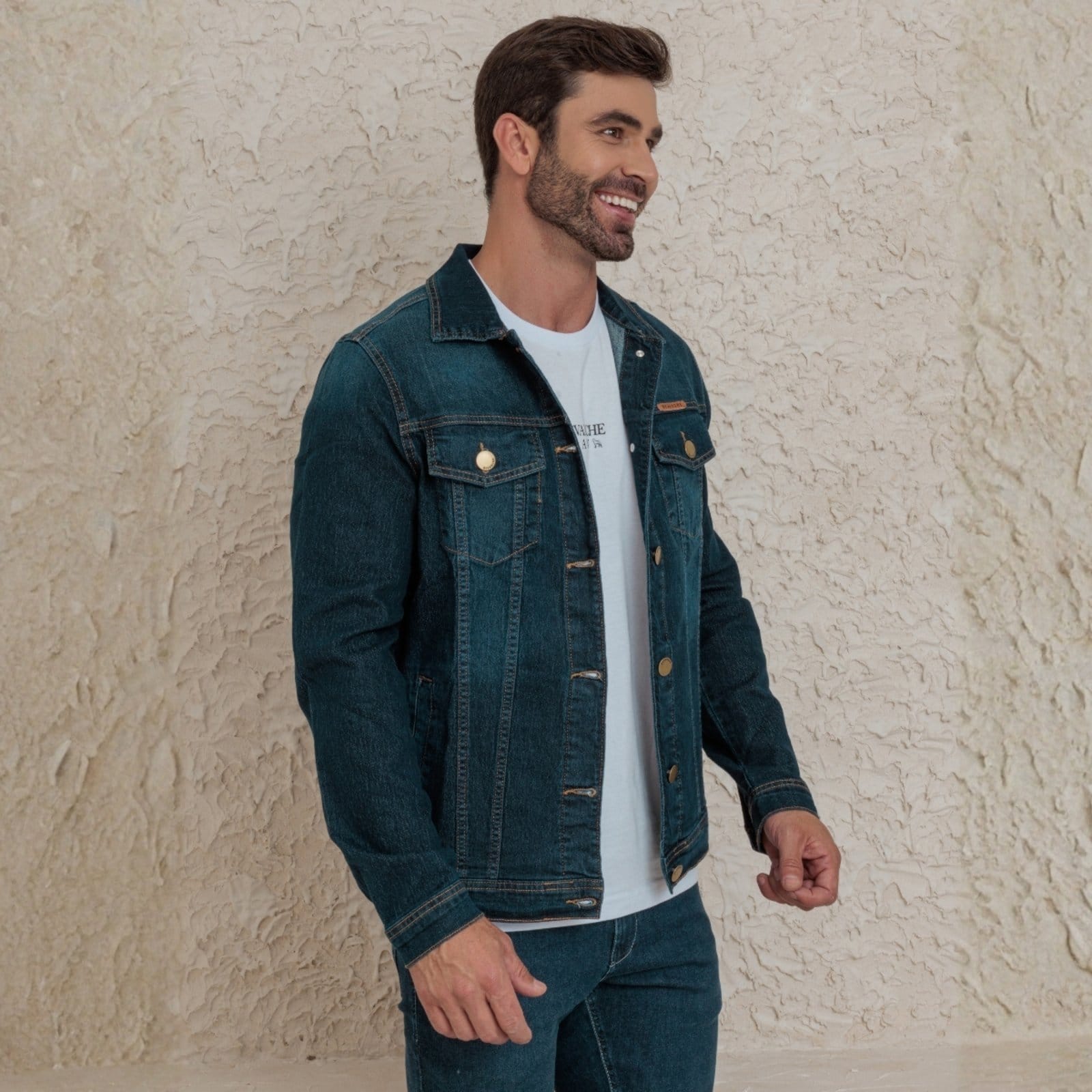 Vista 2 Jaqueta Jeans Com Elástano Masculina Revanche Edfu Revanche unico