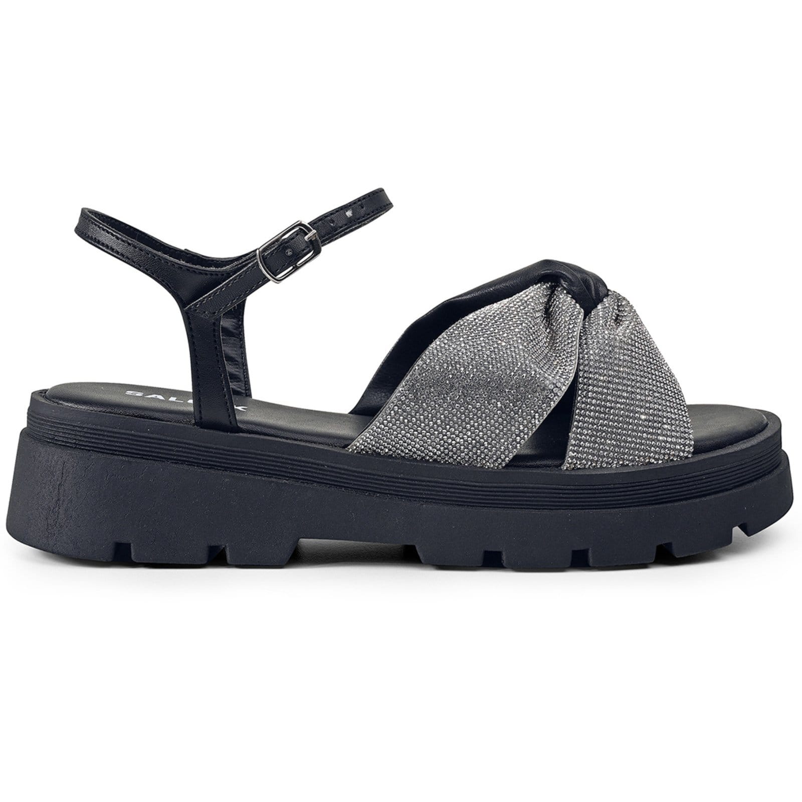 Sandália Papete Feminina Brilhante Salook Solado Tratorado