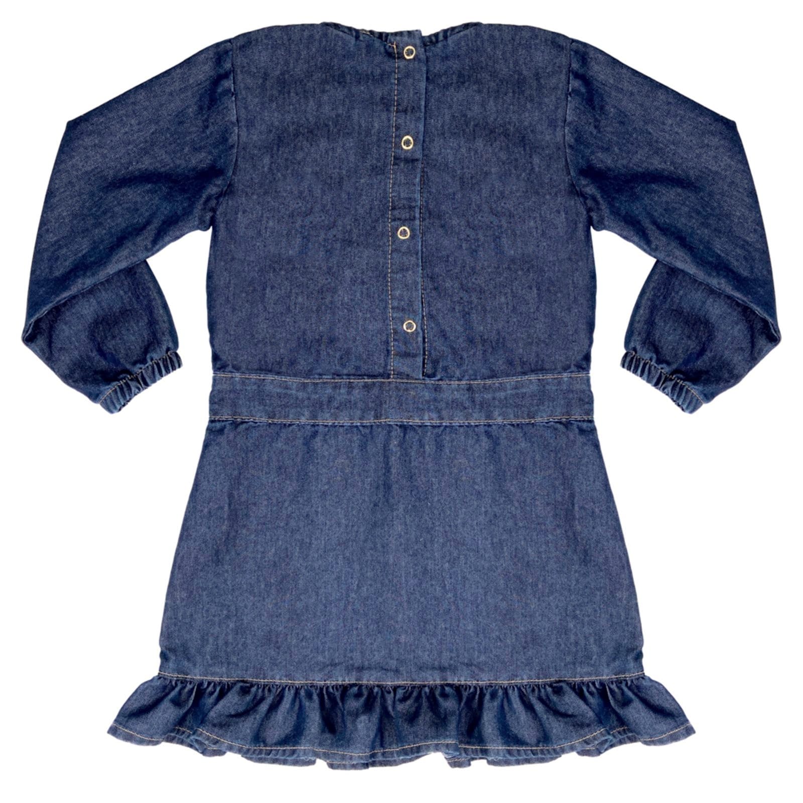 Vista 2 Infantil - Vestido Look Jeans Manga Longa Jeans Look Jeans azul