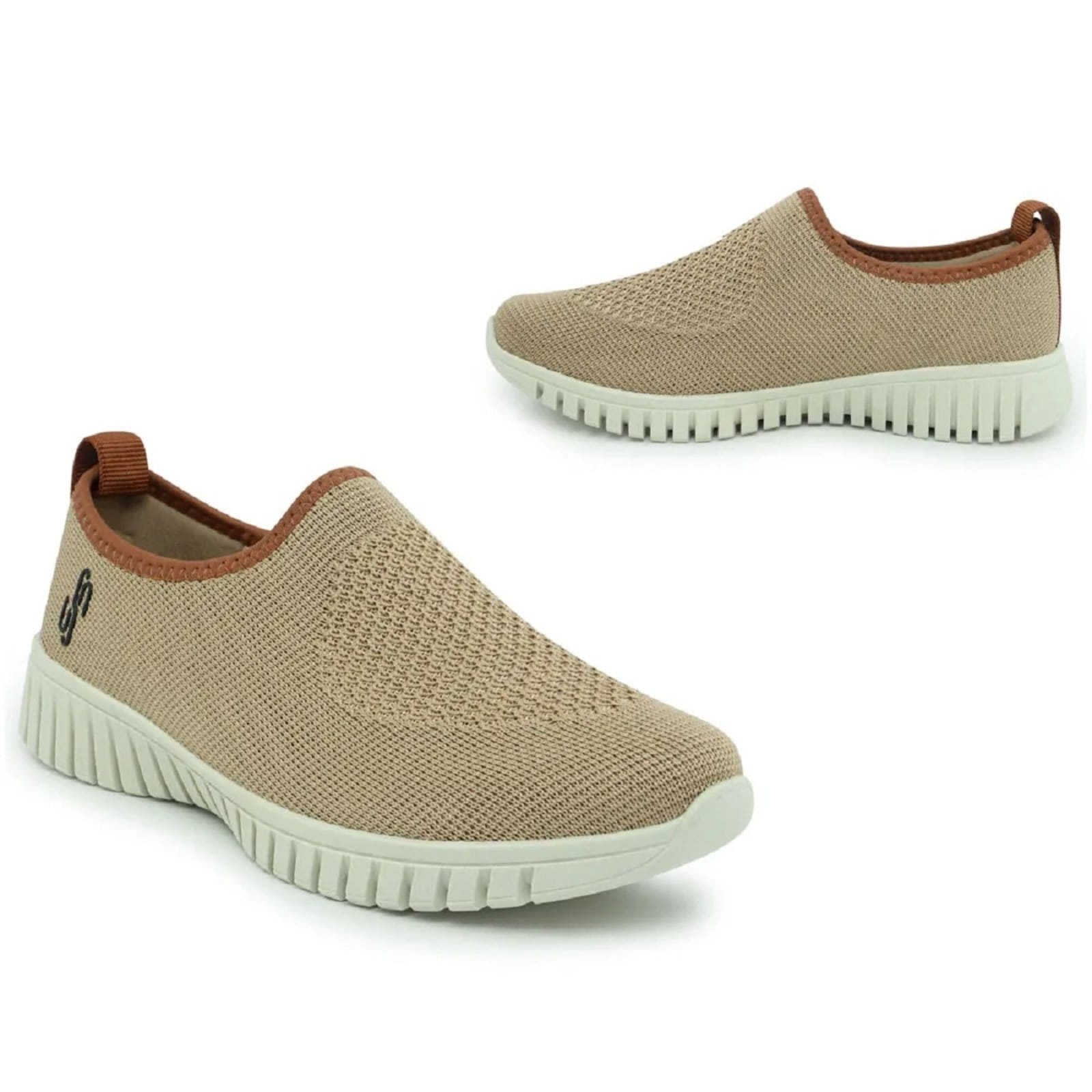 Vista 2 Tênis Usaflex Slip On Tricot Camel Usaflex caramelo