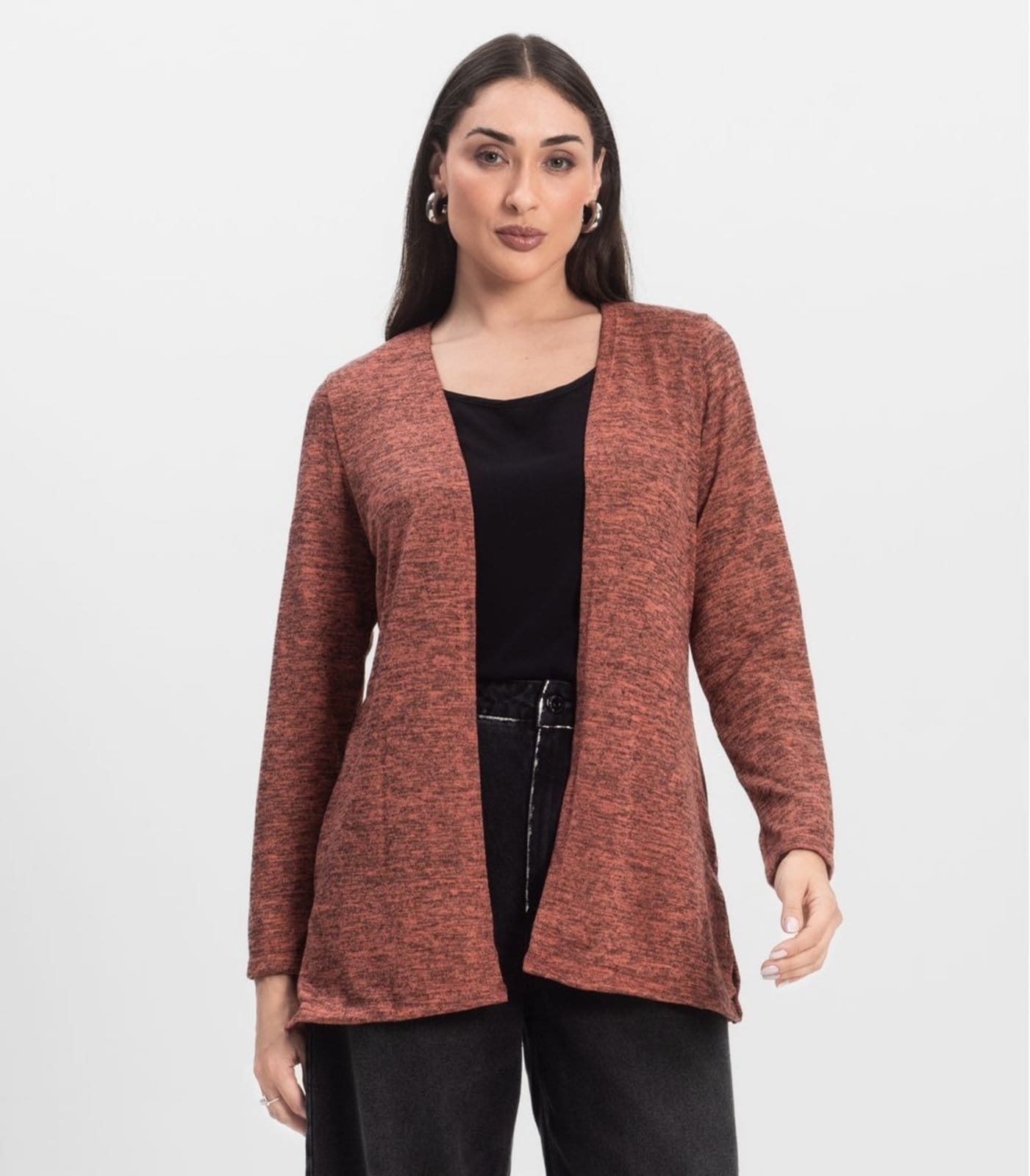 Vista 2 Cardigan Feminino Alongado Infinita Cor INFINITA COR verde