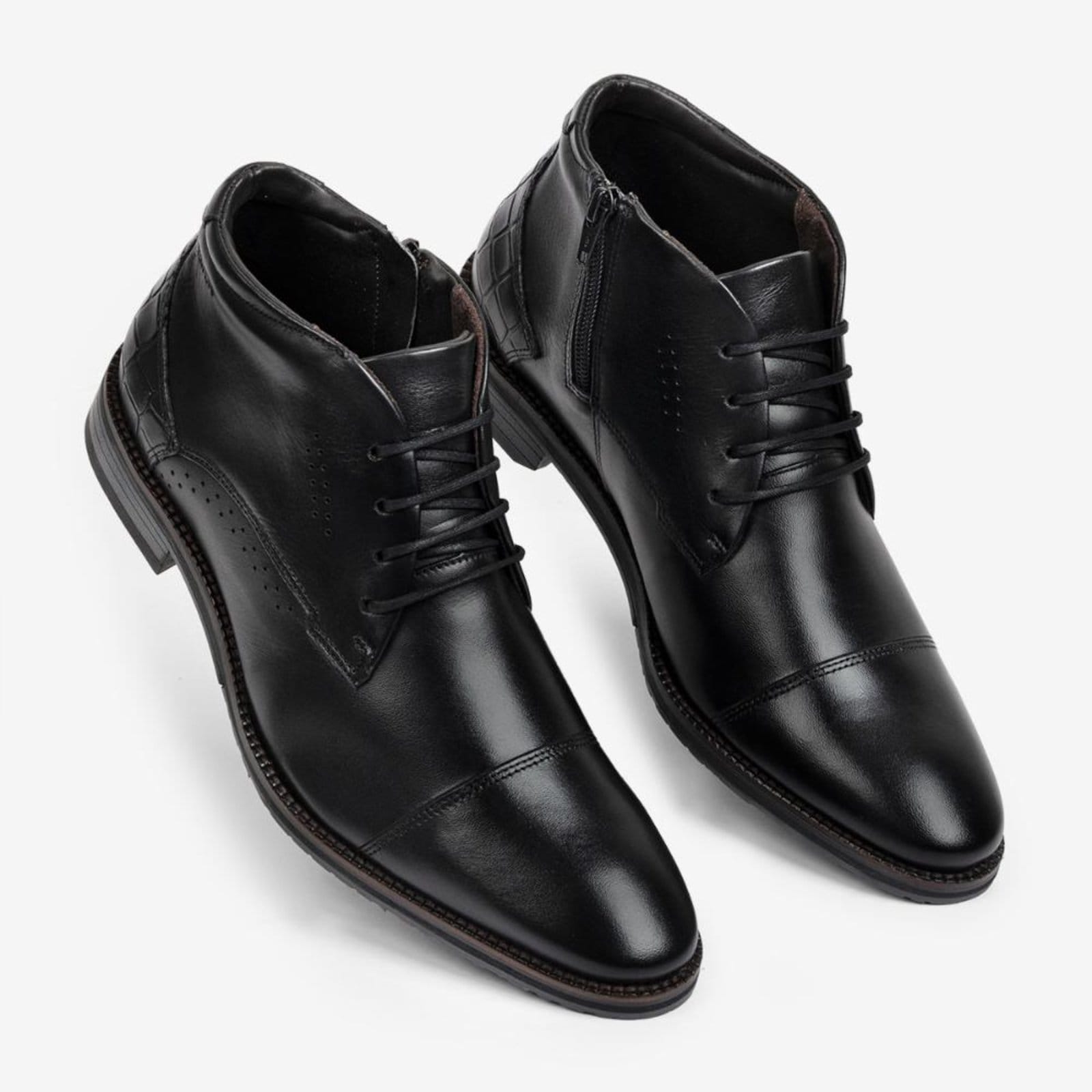 Vista 2 Sapato Masculino Couro Legítimo Ferracini Bentley Confortável 3942-660G FERRACINI preto