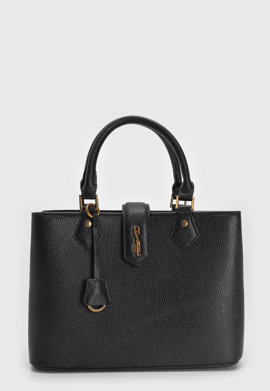 Vista principal Bolsa Grande Feminina Santa Lolla Estruturada Preta Santa Lolla preto