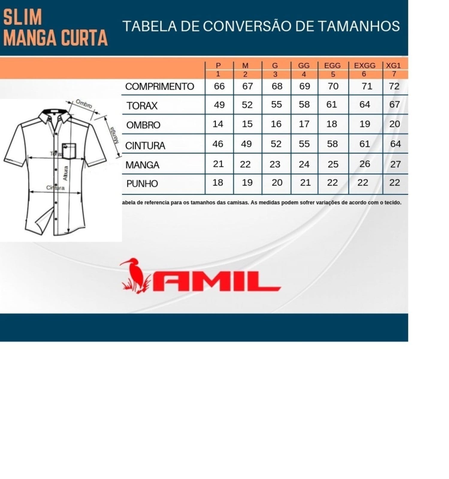 Vista 2 Camisa Social Amil Slim Algodão Malek Manga Curta Com Bolso Luxo Marinho Amil azul