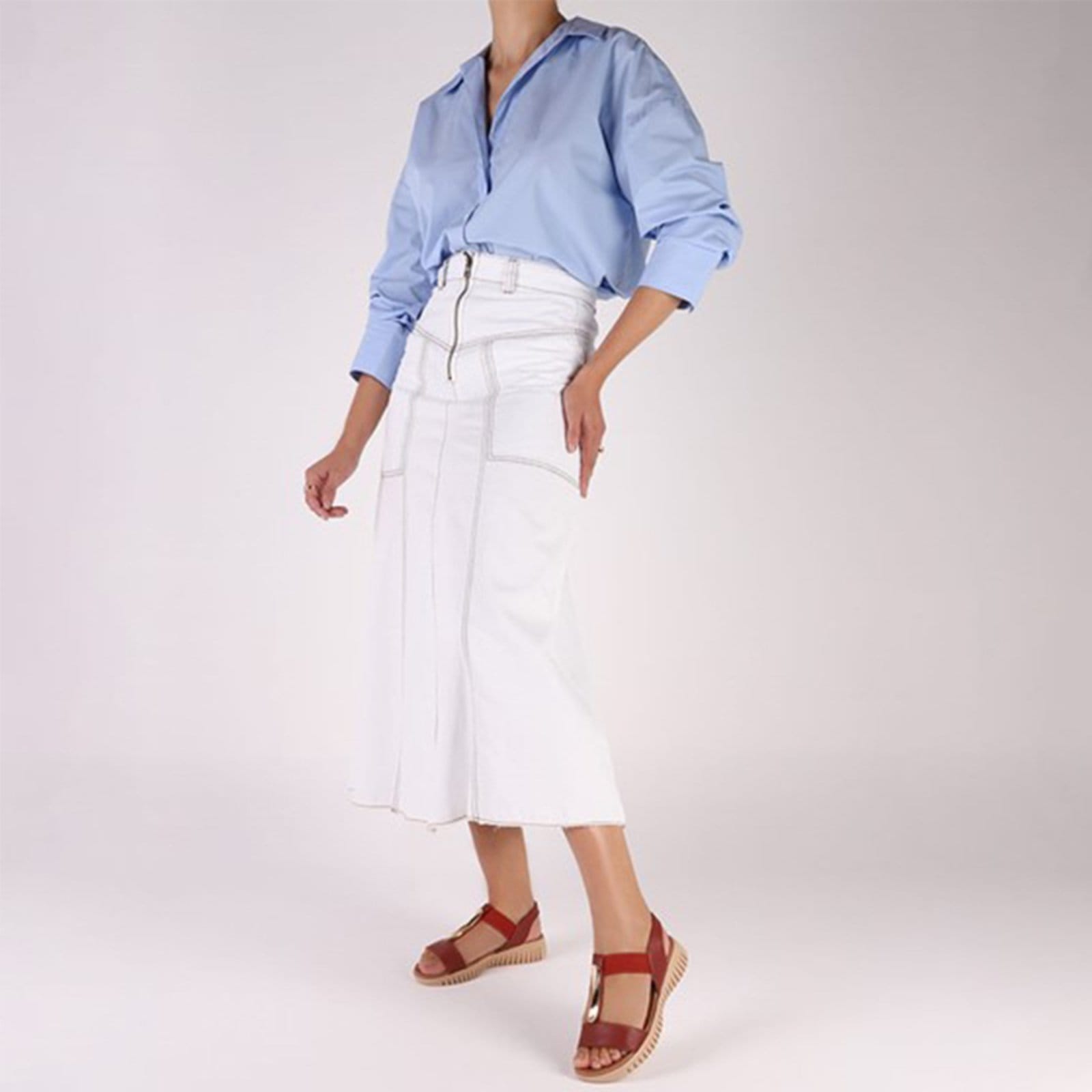 Vista 2 Sandália Enfeite Dourado Couro Usaflex Terracota - 004 Usaflex marrom