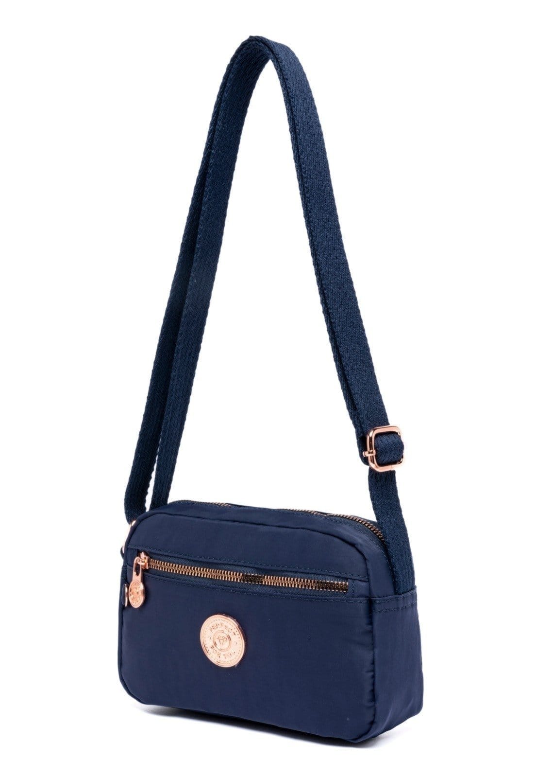 Vista 2 Bolsa Feminina Alça Tiracolo Transversal Reforçada Pequena Perfect For You azul/azul marinho