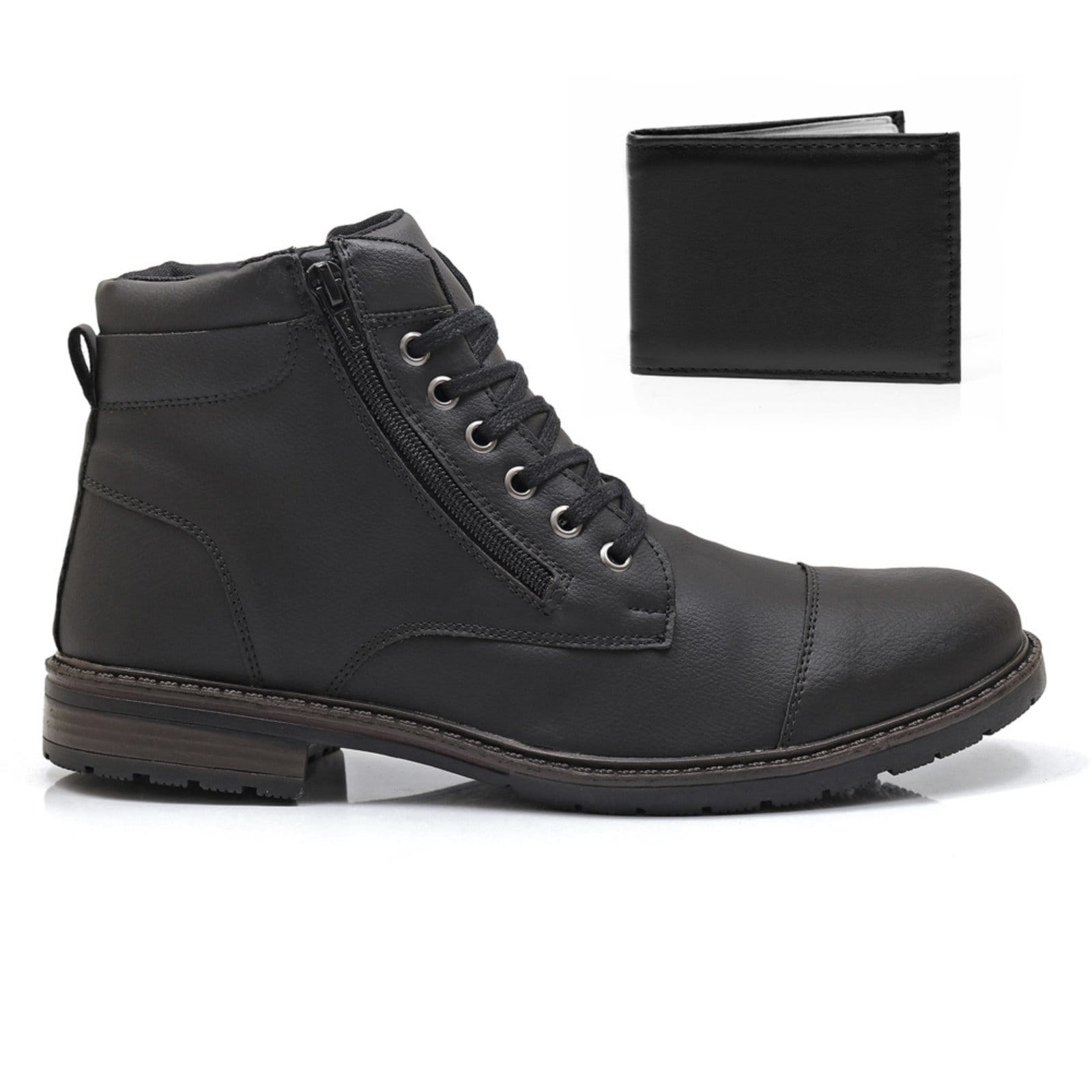 Bota Coturno Masculina Épico Casual Zíper Conforto Leve Com Carteira
