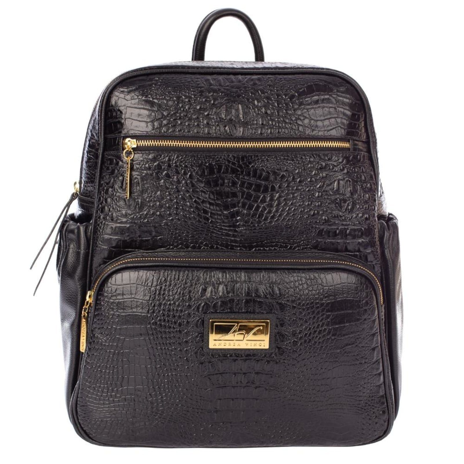 Mochila Feminina Grande Em Couro Croco Zooey