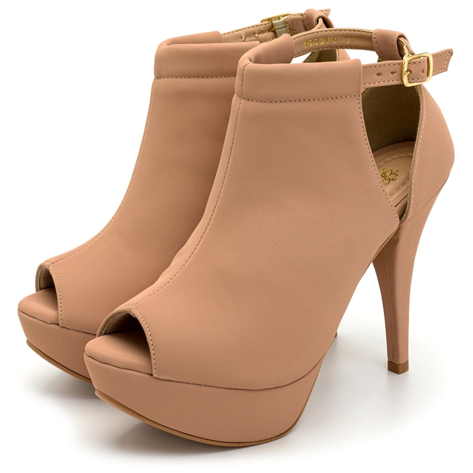 Sandália Feminina Fechada Salto Alto Fino 190200 Napa