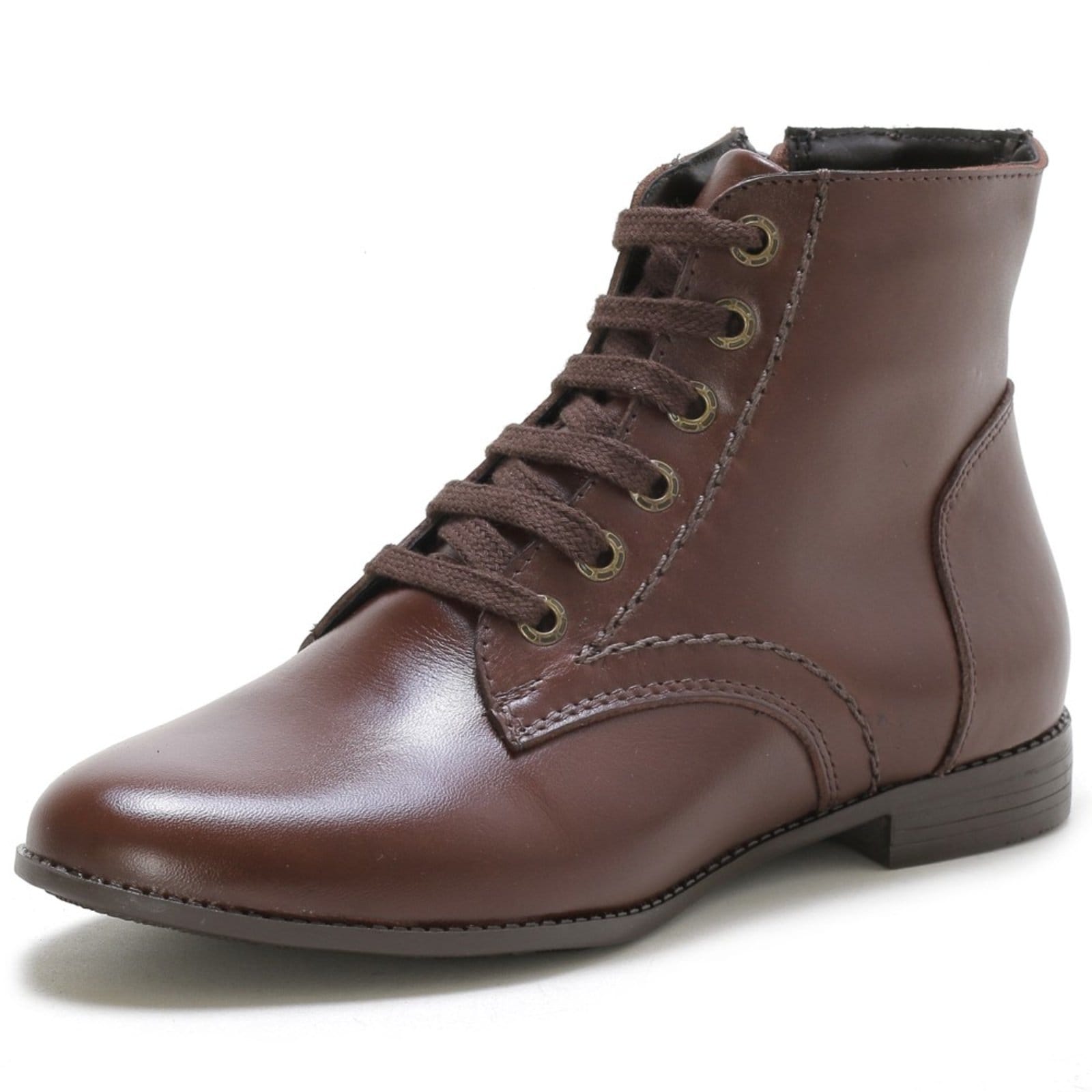 Bota Cano Curto Couro Tellini Store Chocolate