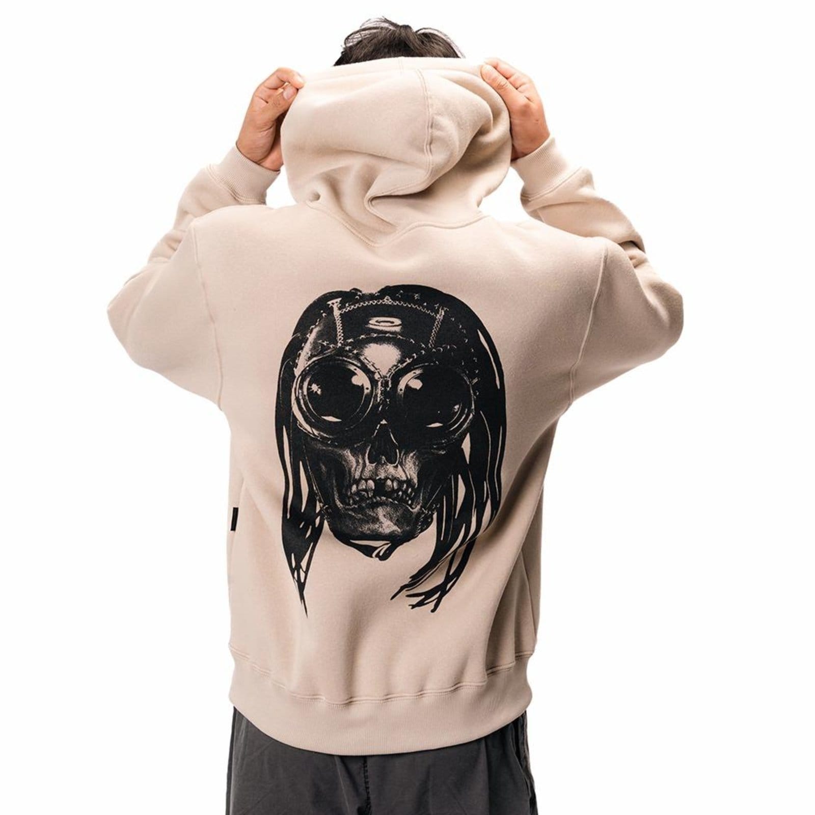 Vista 2 Moletom Oakley Canguru Big Medusa WT25 Masculino Humus Oakley bege