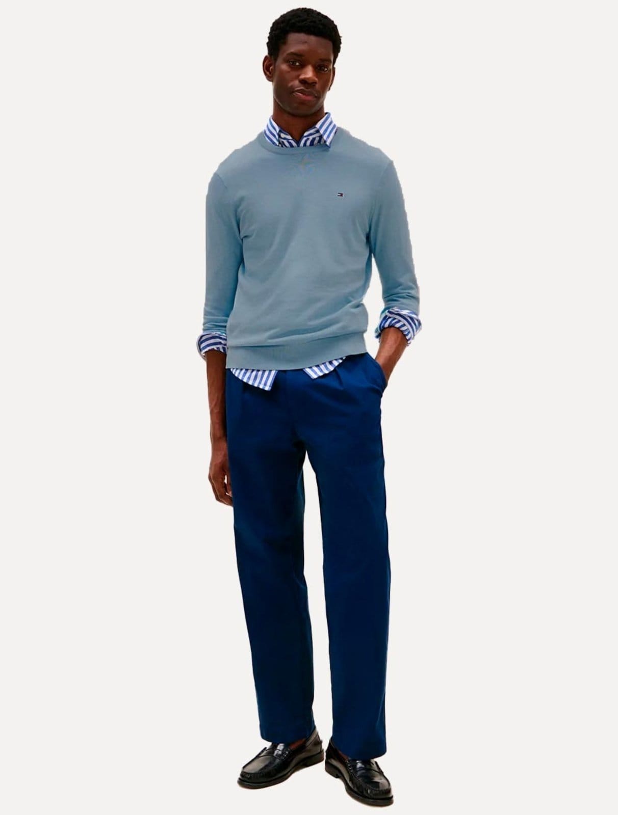 Suéter Tommy Hilfiger Masculino Crewneck Essential Cotton Médio