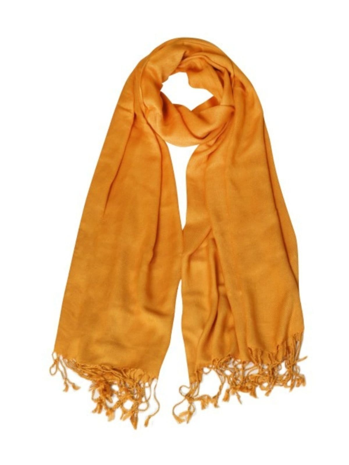 Pashmina Via Lessa Santiago Liso em Viscose Mostarda