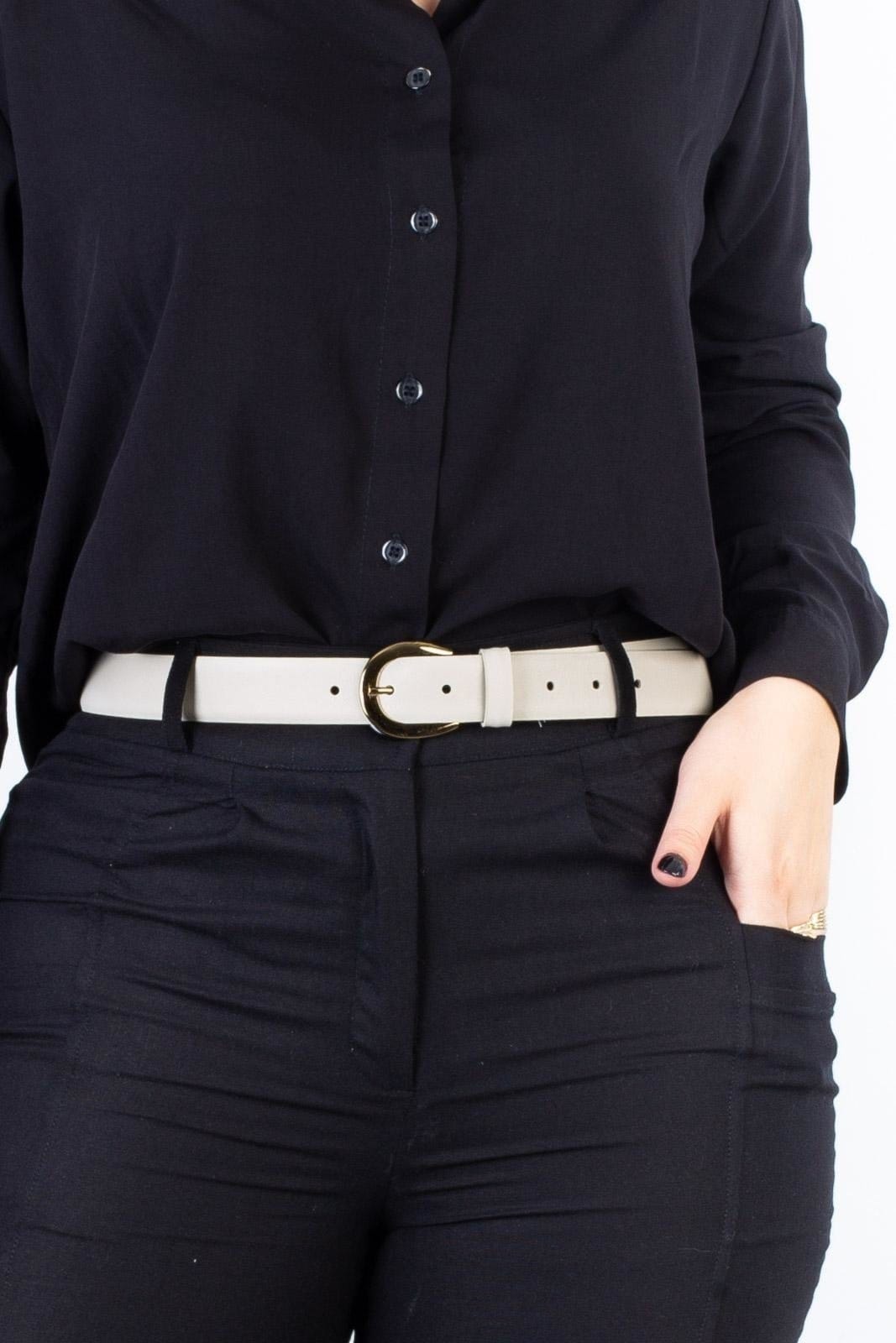 Cinto Feminino Largo De Couro Liz