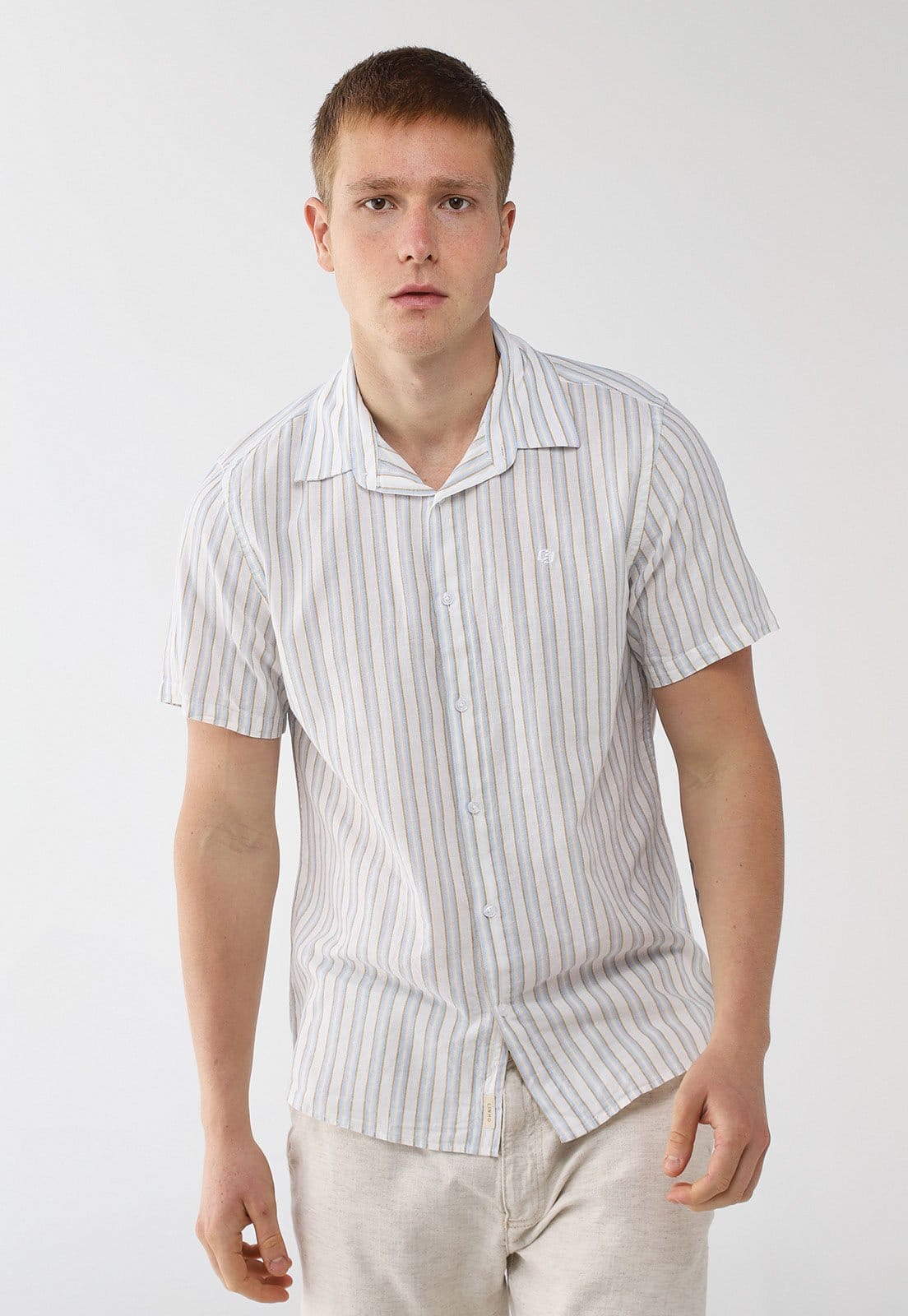 Camisa Masculina Colcci Listrada Off-White