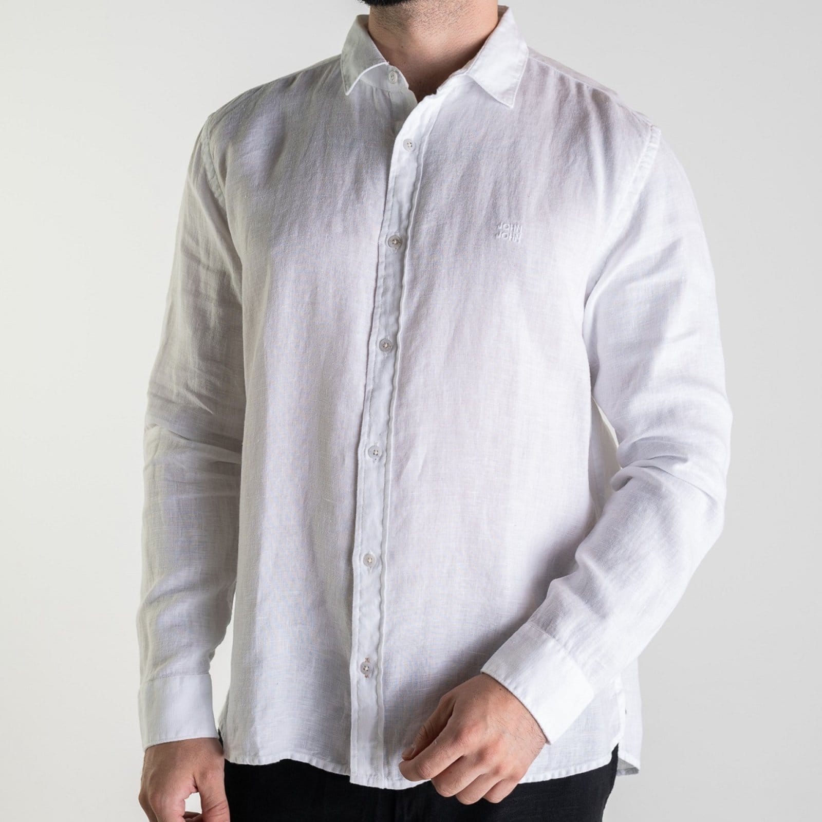 Vista 2 Camisa John John Linho Branca Jonh John branco