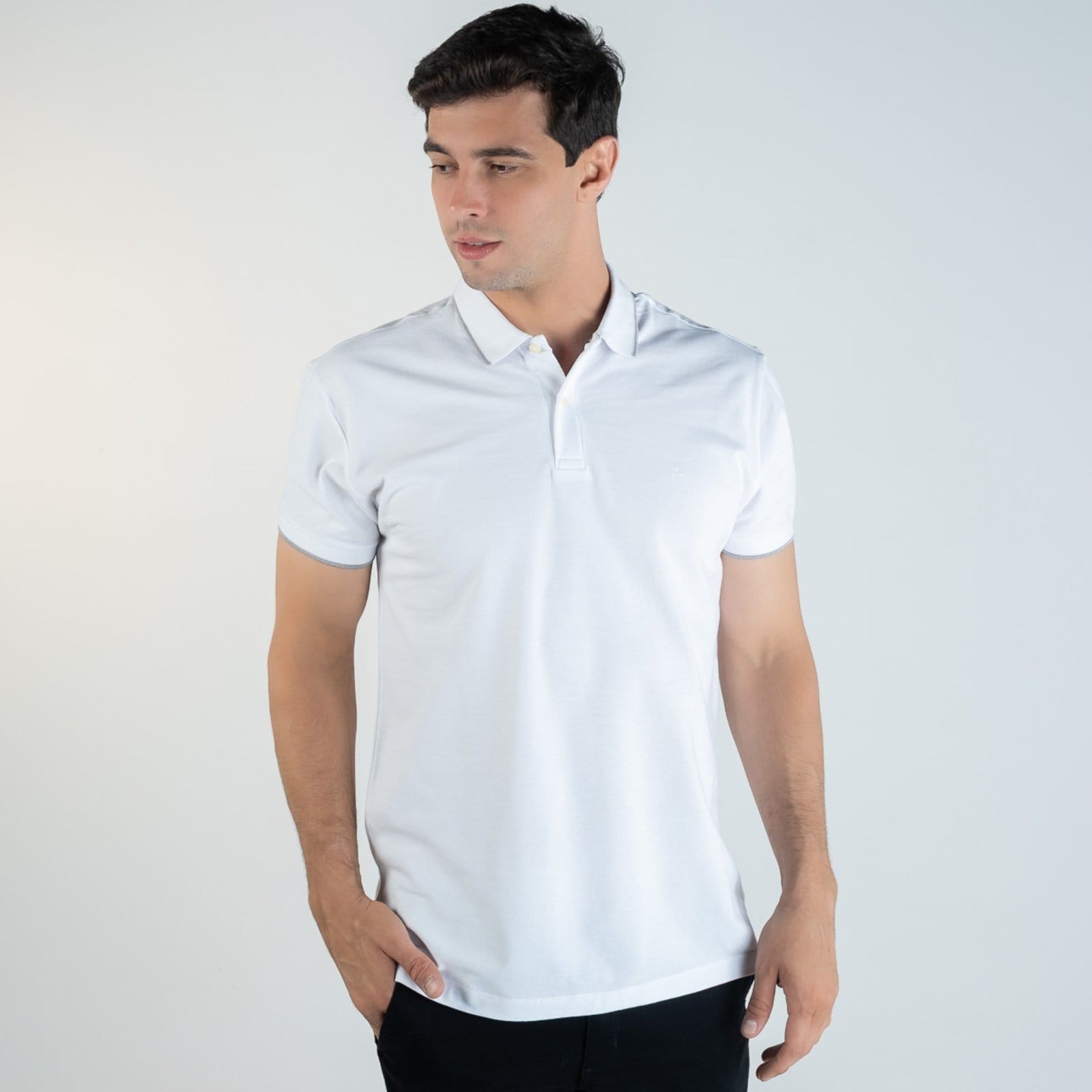 Camisa Polo Aramis Frisos Branca
