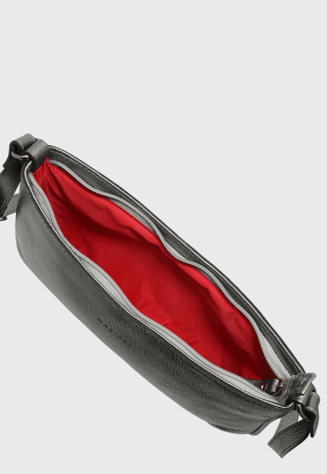 Vista 2 Bolsa Shoulder Couro Mariart Lavanda Onix Mariart prata lavanda