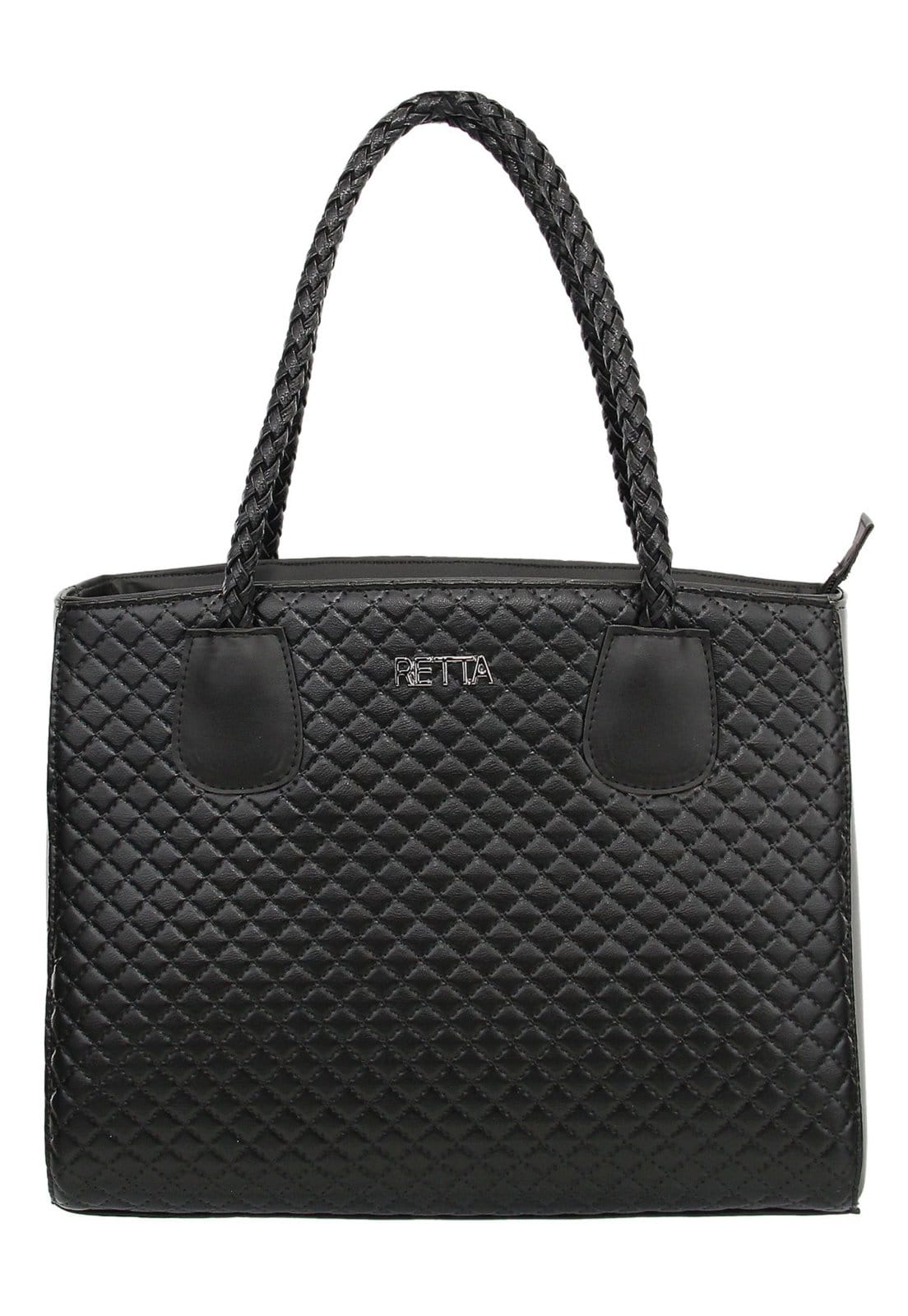 Vista 2 Kit 4 Peças Retta Bolsa Baú grande, Bolsa Baú pequena, Necessaire e Carteira Preta Retta Shoes preto