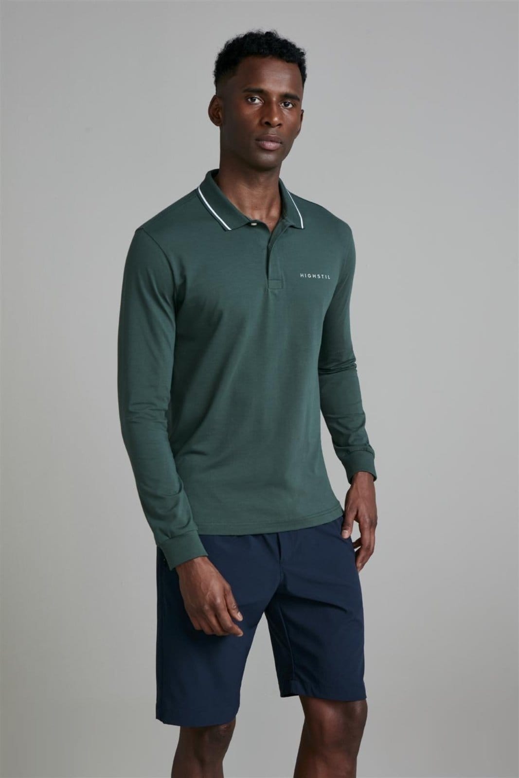 HIGHSTIL Camisa Polo Manga Longa Malha Slim Fit Hera