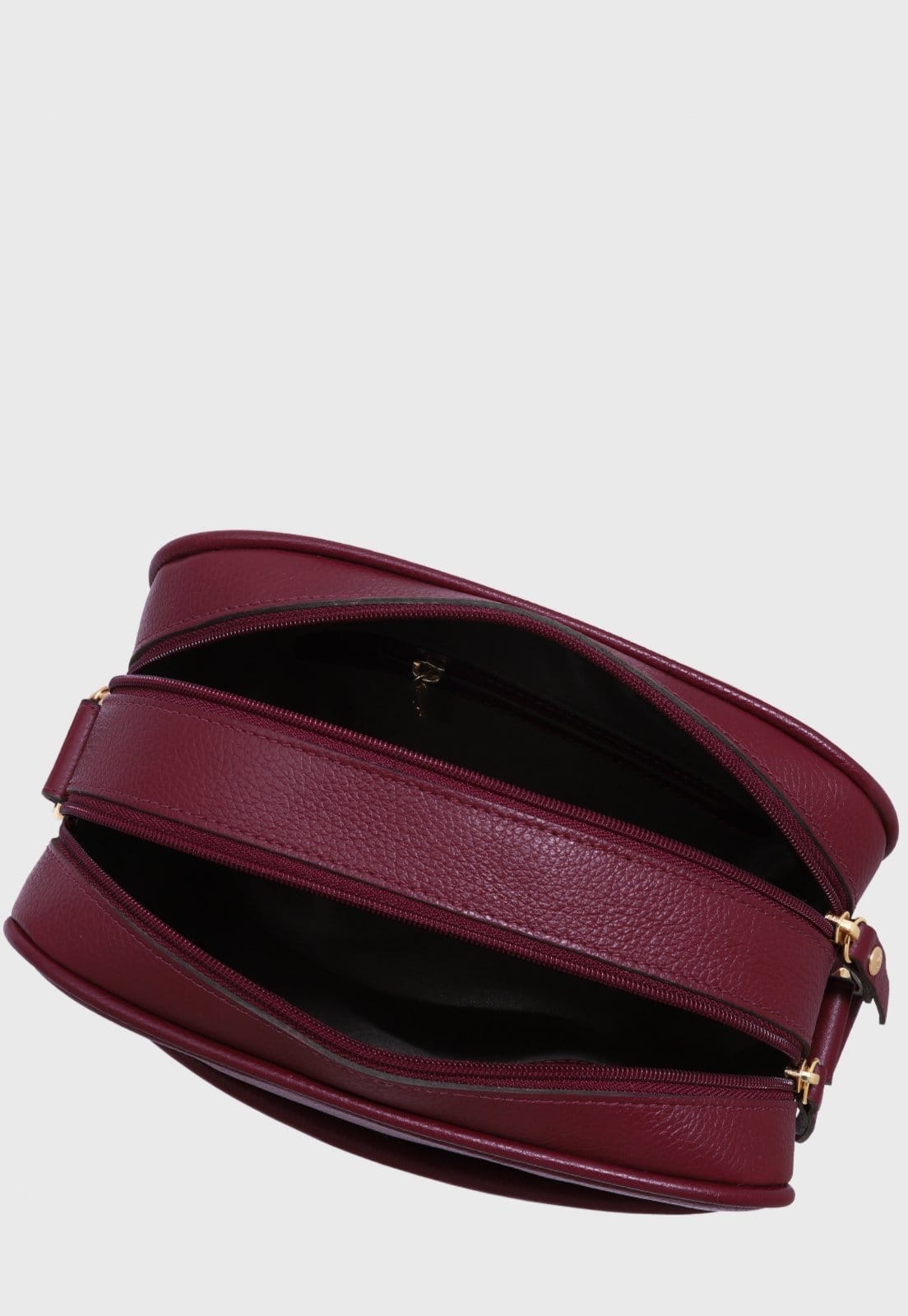 Vista 2 Bolsa Transversal de Couro Mariart Pupunha Rubi Mariart vinho