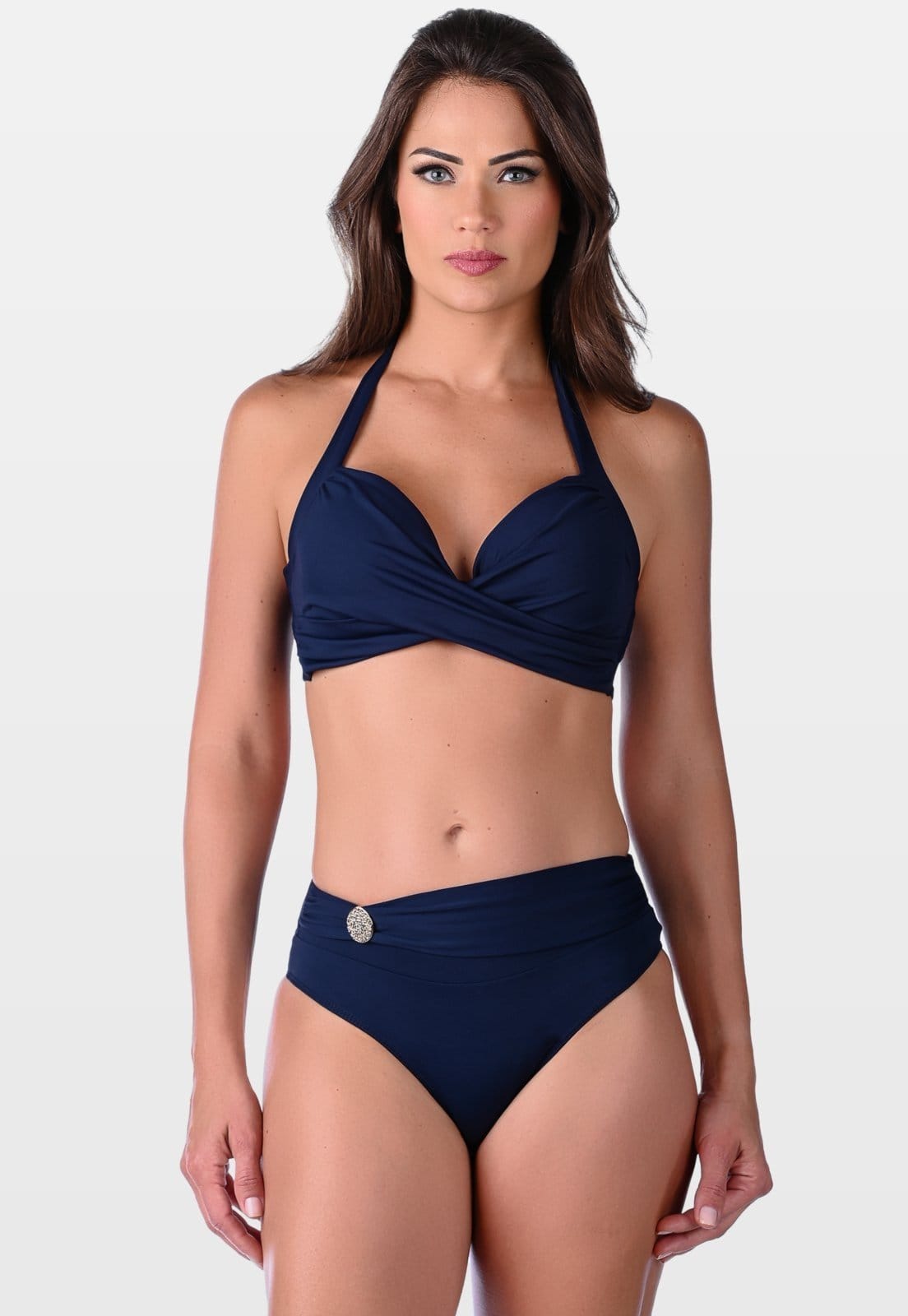 Biquíni Summer Soul Meia Taça Reforçado De Amarrar Cintura Baixa Com Faixa Frontal Escuro