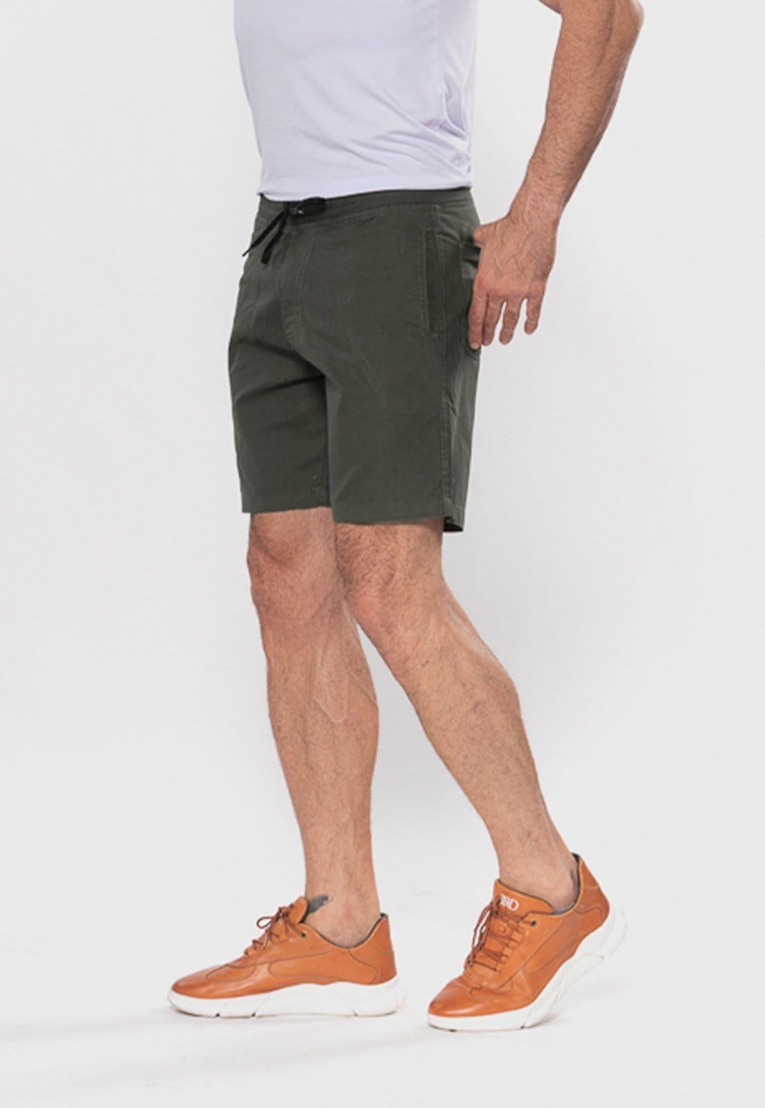 Vista 2 Bermuda Sarja Macaw Cós Elástico 7854 Macaw verde/verde militar/verde oliva verde