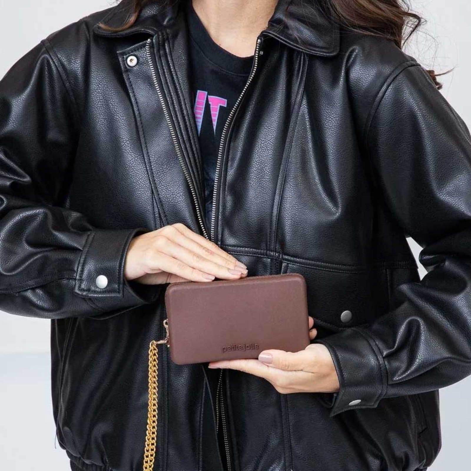 Vista 2 Bolsa Carteira Feminina Parker Brown Petite Jolie PJ20300 Petite Jolie marrom brown