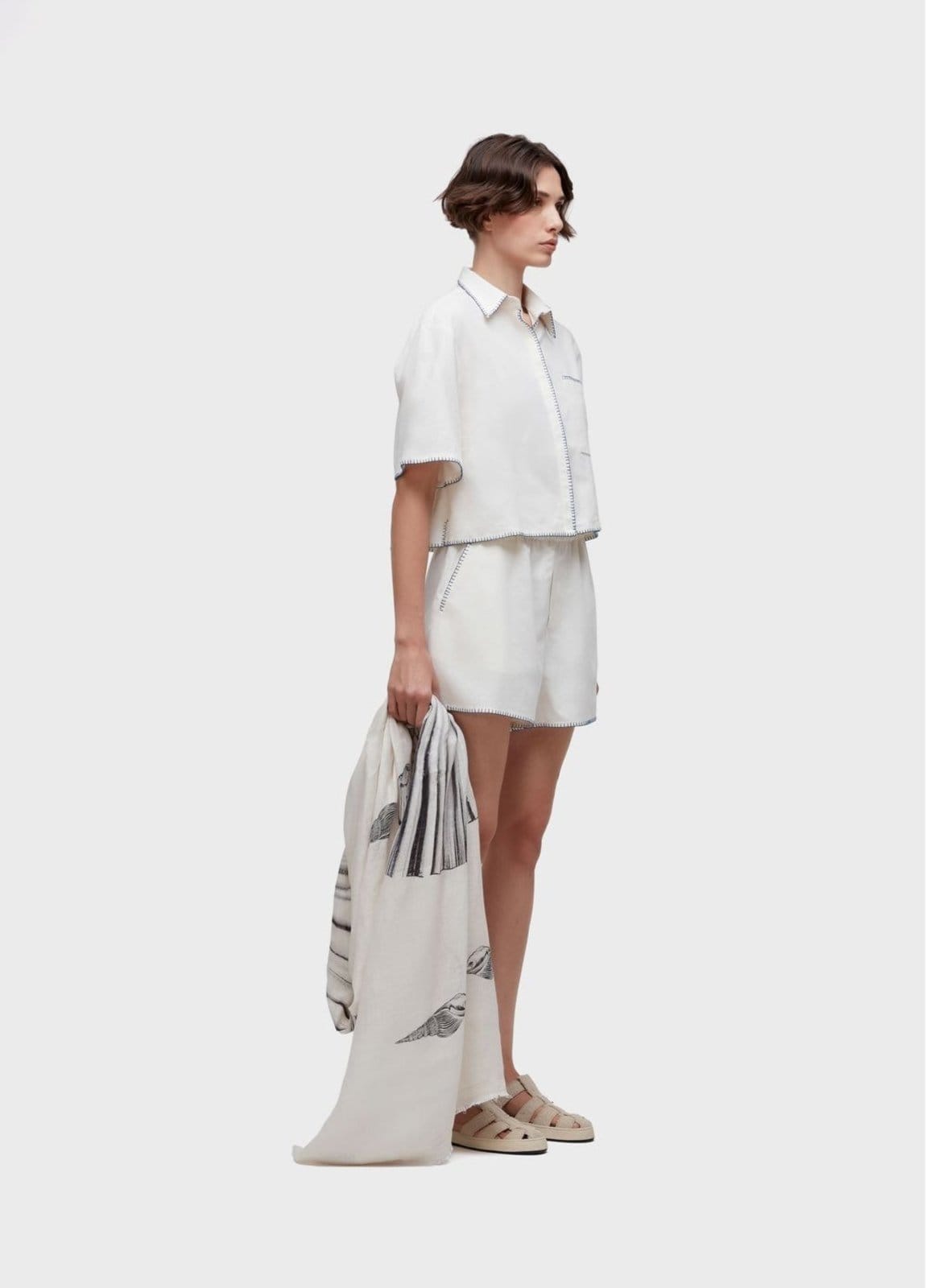 Vista principal Short bordado knot Osklen off-white