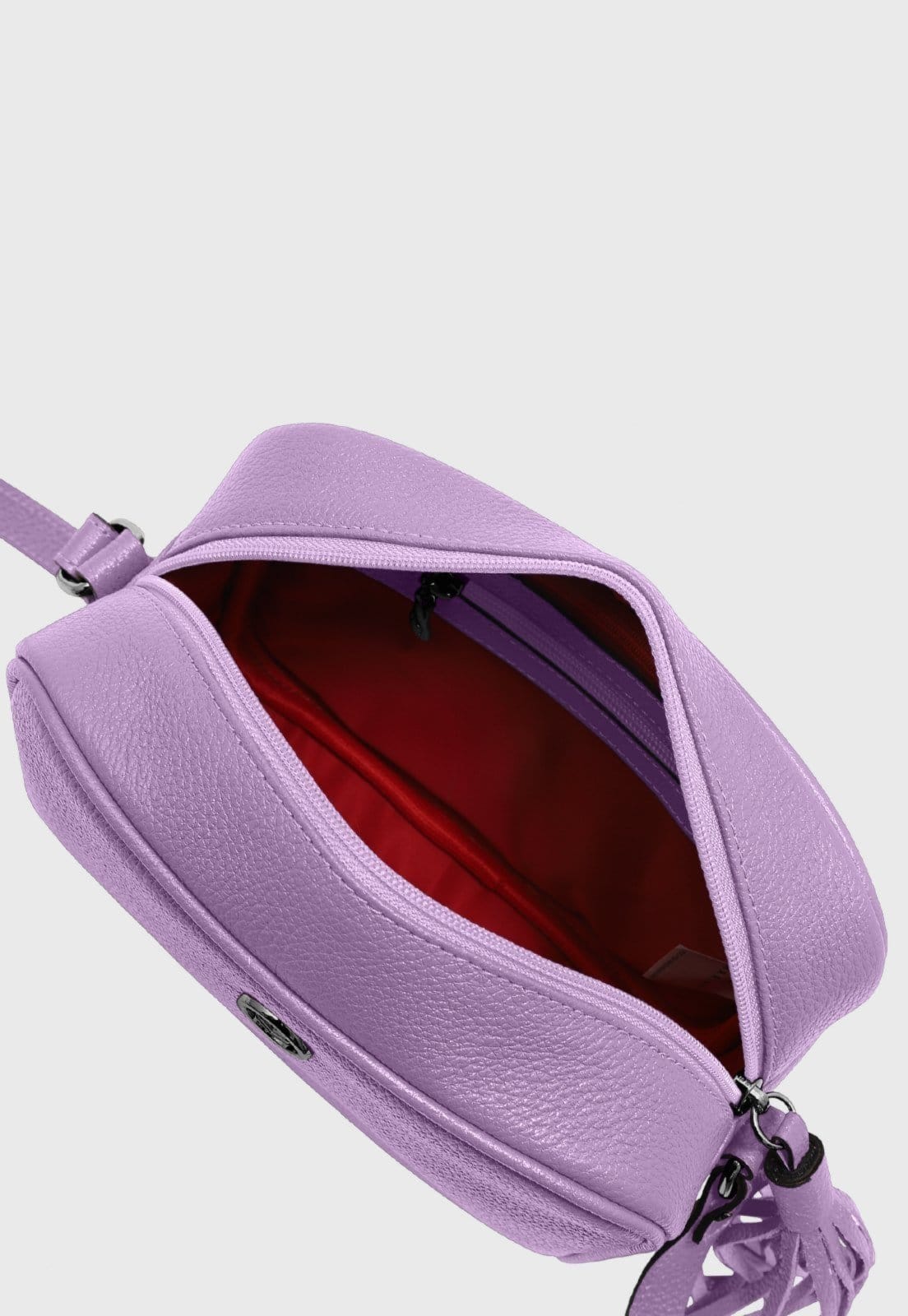 Vista 2 Bolsa Transversal de Couro Mariart Titânio Violeta Mariart lilás violeta