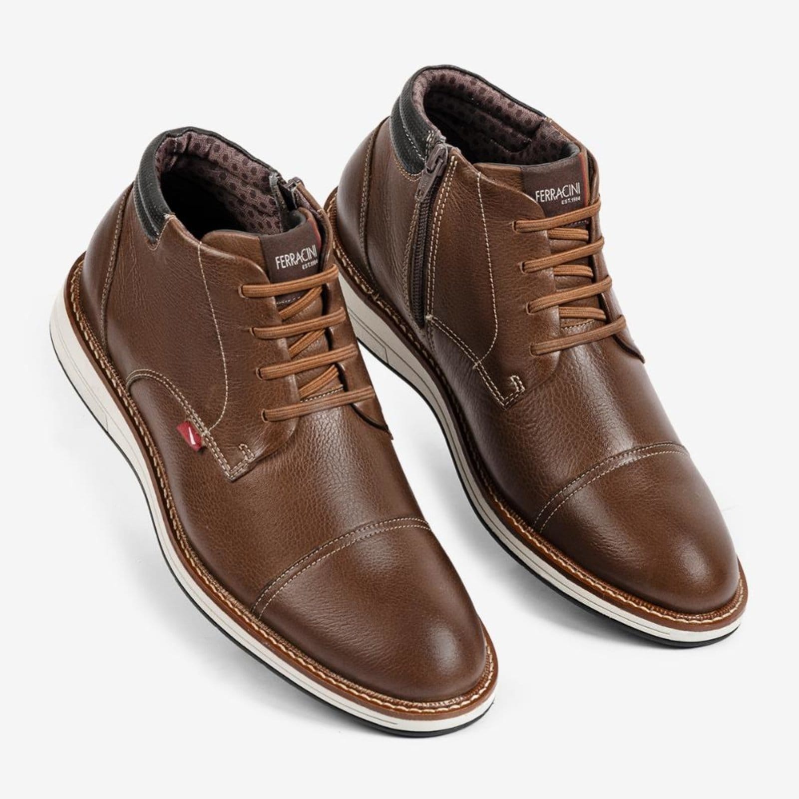 Vista 2 Bota Masculina Couro Legítimo Casual Kingston Ferracini 6153-675I FERRACINI marrom