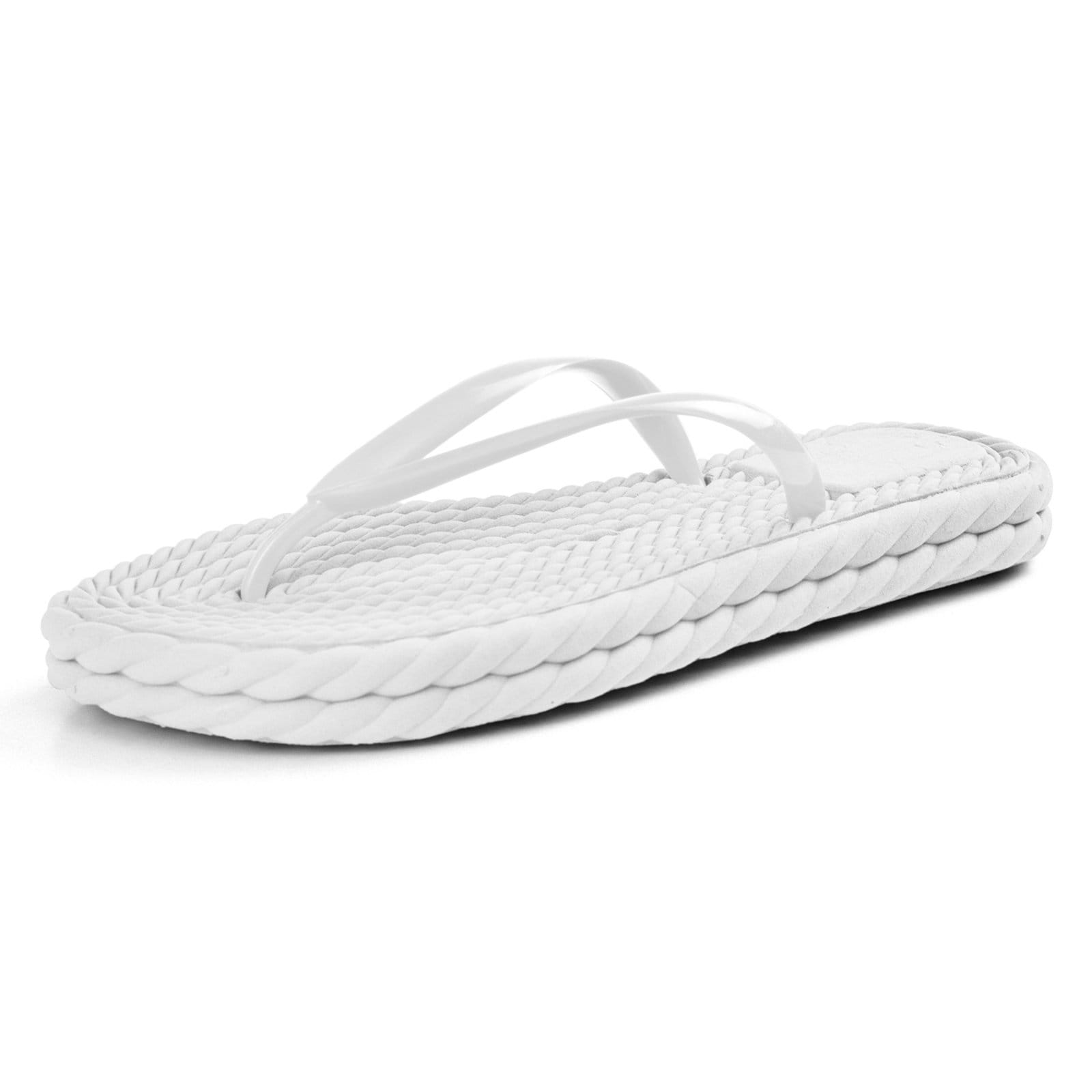 Vista 2 Chinelo Feminino Nuvem Flat Rasteirinha Anatômica Ortopédico Off-White ÉPICO CALÇADOS off-white white