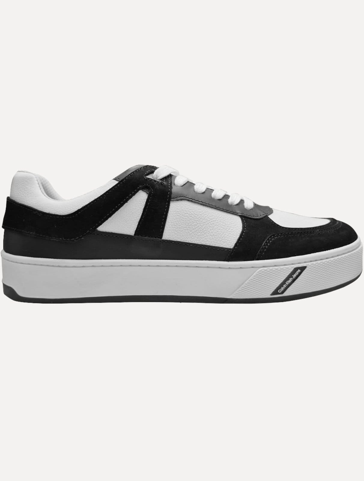 Vista principal Tênis Calvin Klein Jeans Masculino Baixo Palito Layers Bicolor Preto Calvin Klein branco