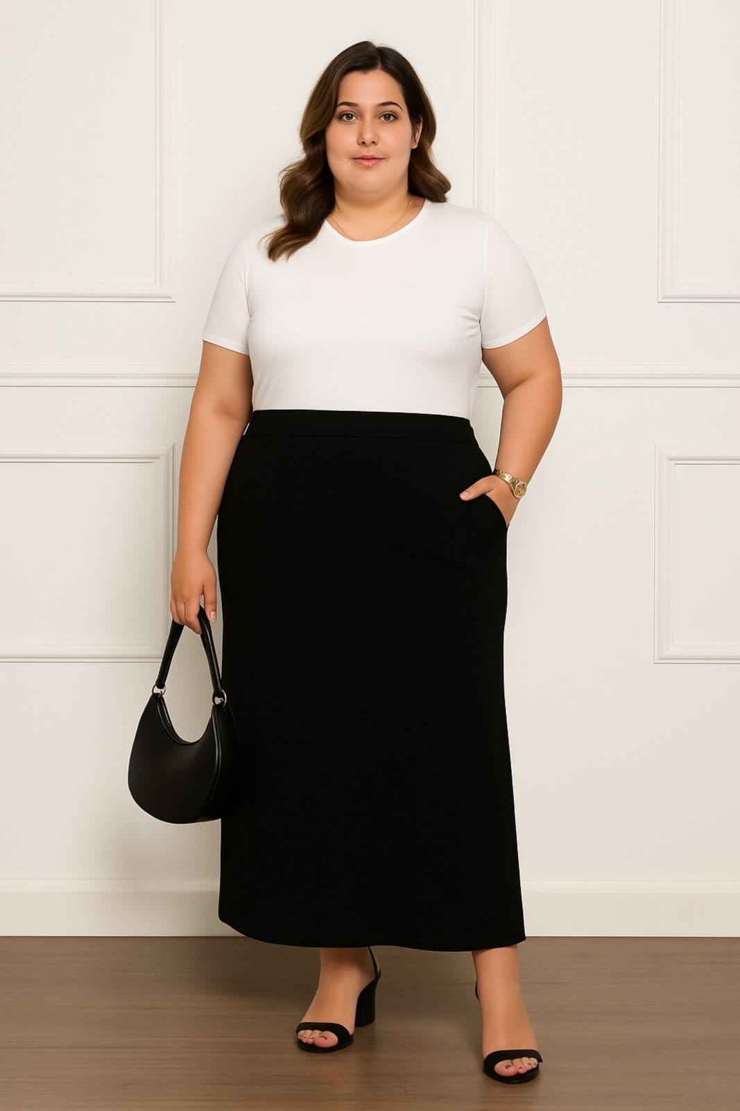 Saia Longa de Viscolycra Zipituka Plus com Bolsos