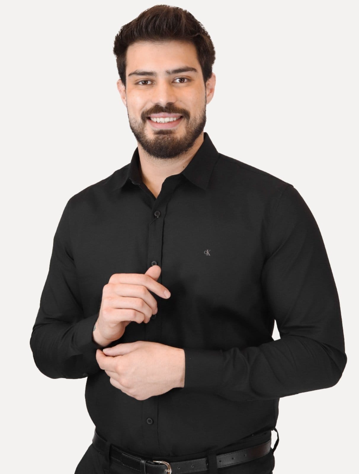 Camisa Calvin Klein Jeans Masculina Manga Curta Básica Light CK Logo Peito