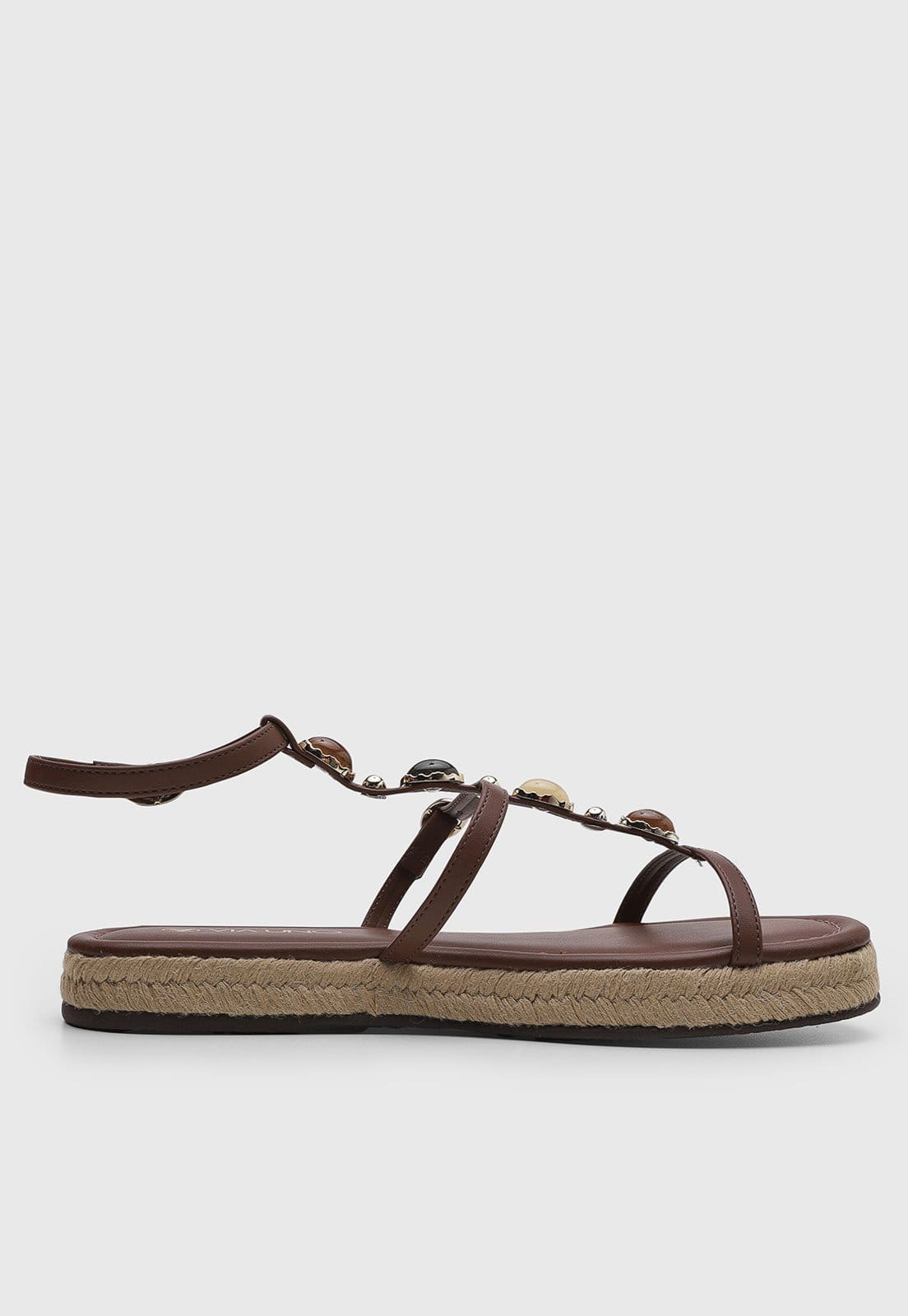 Vista 2 Rasteira Feminina VIA UNO Esferas Decorativas VIA UNO marrom