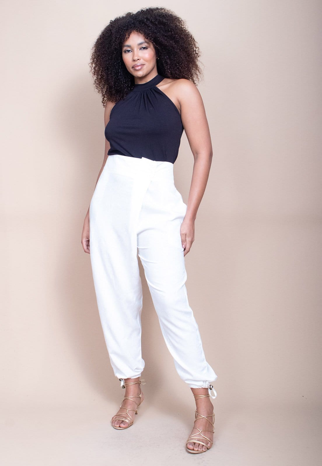 Vista principal Calça Cabanafree Lisle Cargo Viscose Branco Cabanafree off-white