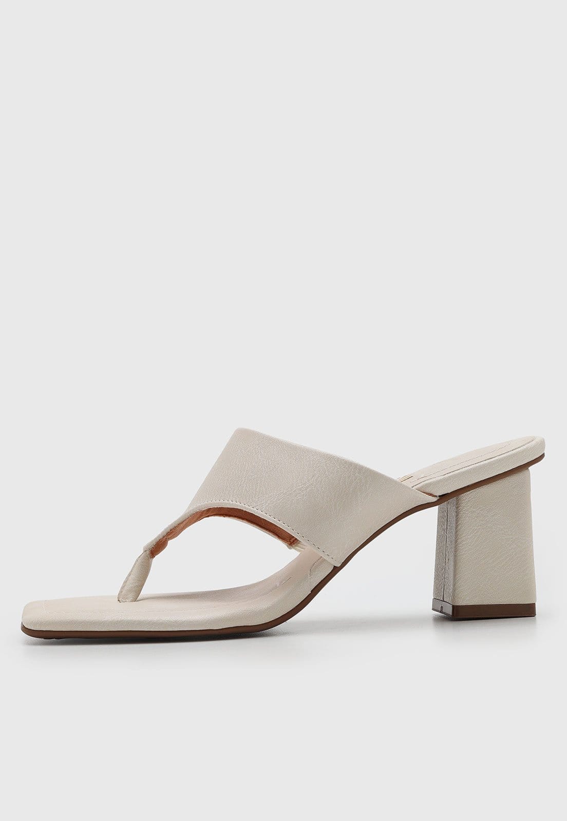 Sandália Feminina Vizzano Salto Médio Bloco Off-White