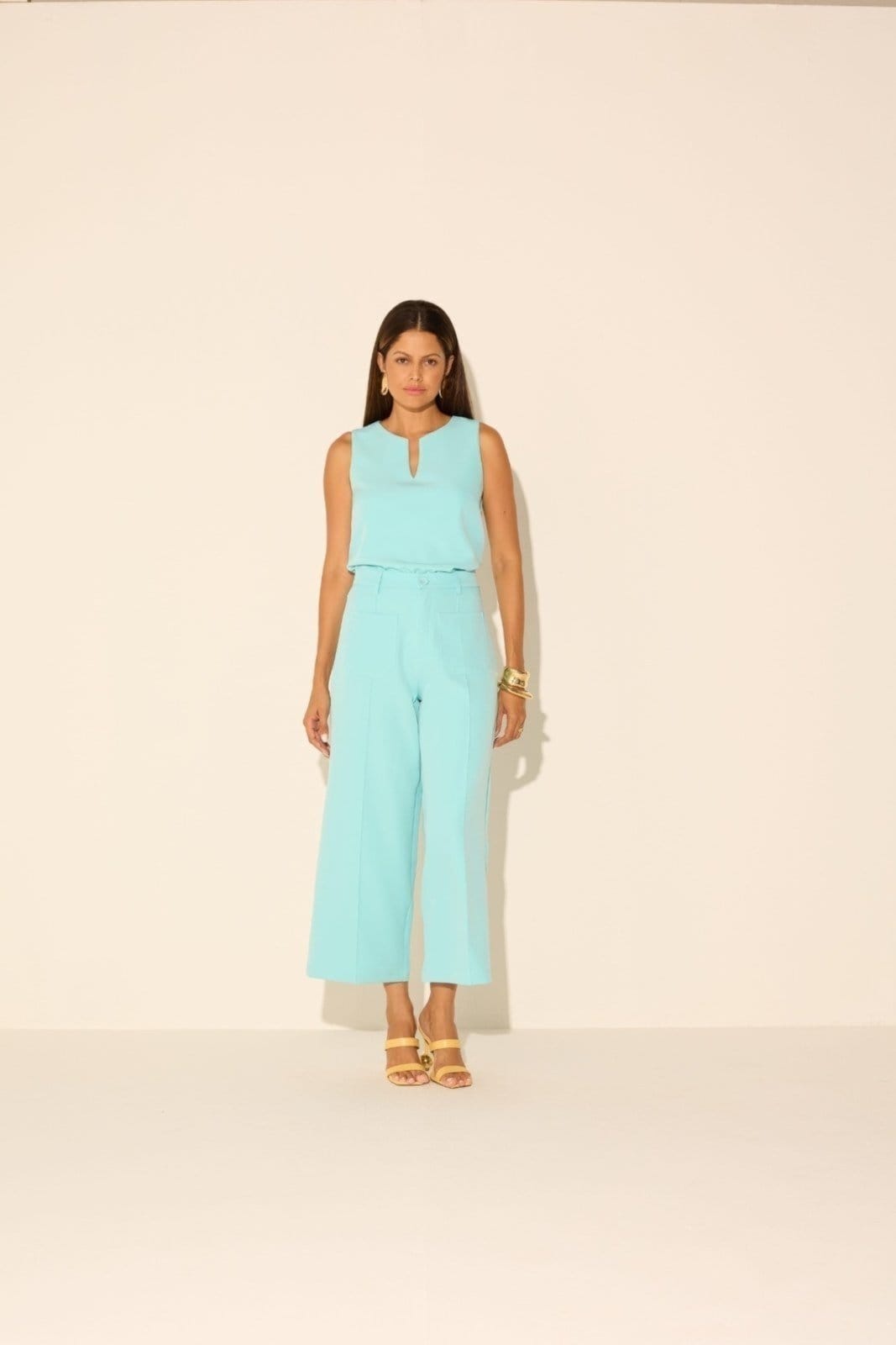 Vista principal Calça Vanibele Midi Vanibele azul