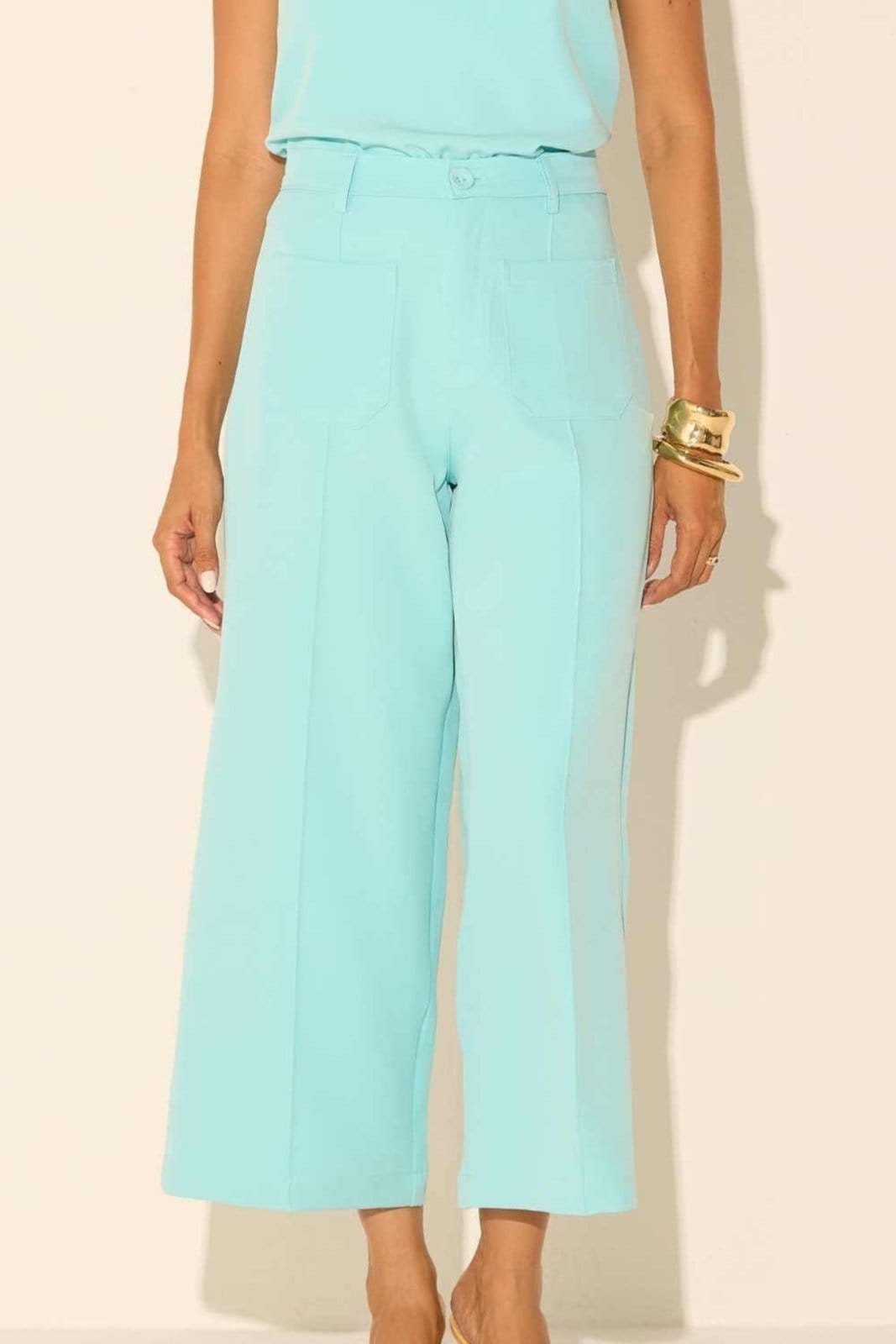 Vista 2 Calça Vanibele Midi Vanibele azul