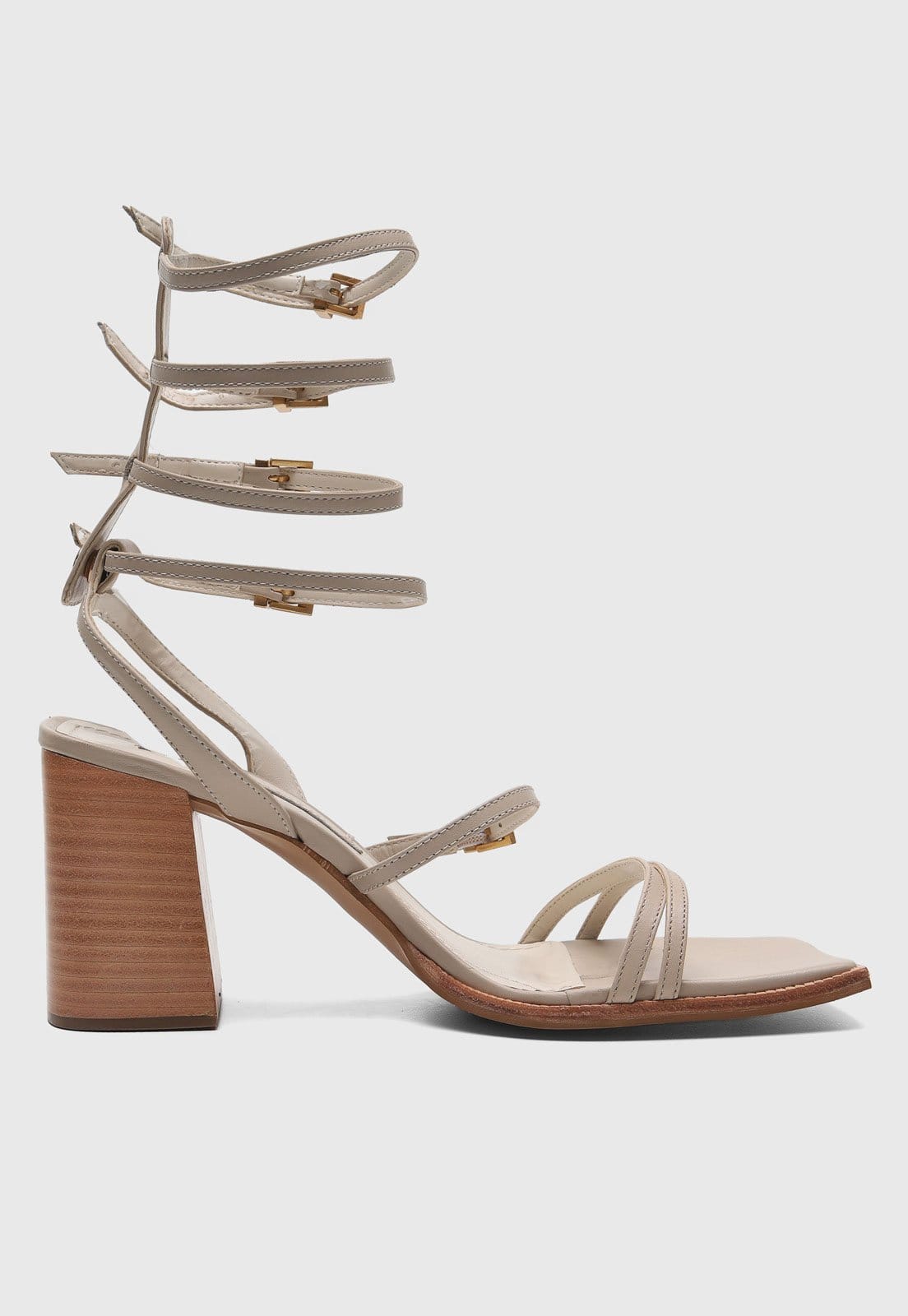 Vista 2 Sandália Gladiadora Santa Lolla Fivelas Off-White Santa Lolla off-white white