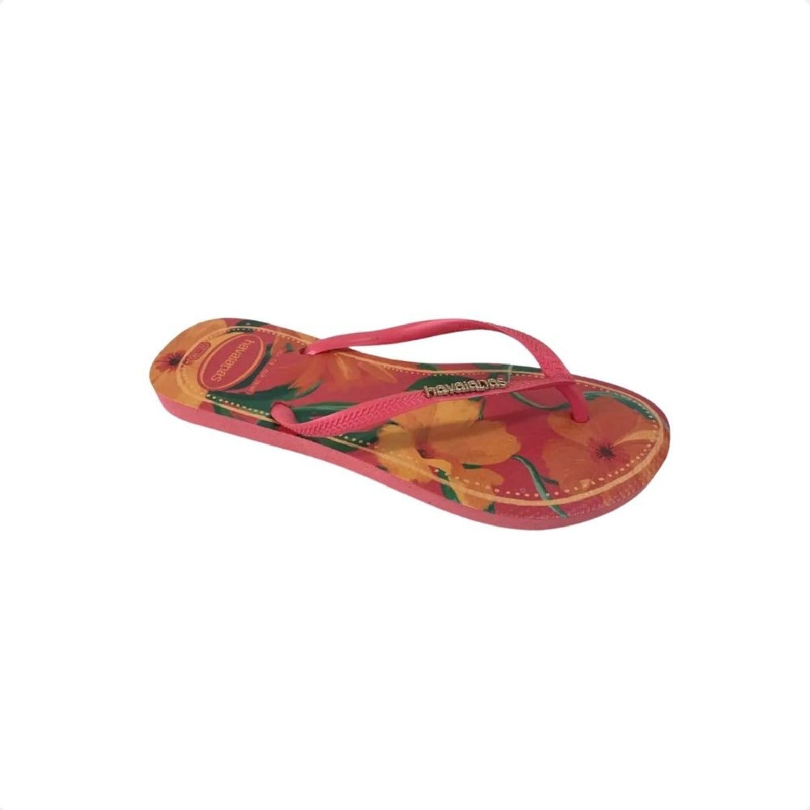 Vista 2 Chinelo Feminino Dedo Havaianas Slim Tropical Havaianas laranja