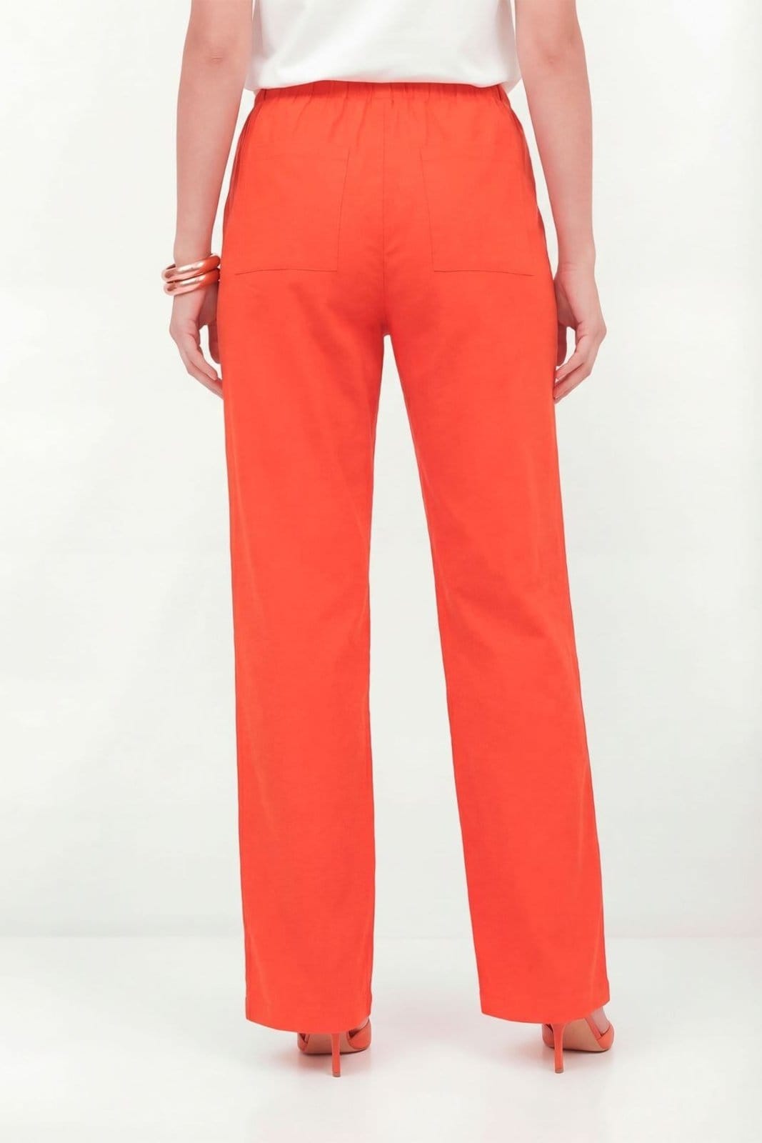 Vista 2 Calça Bolso Quadrado Feminina Inblanche vermelho