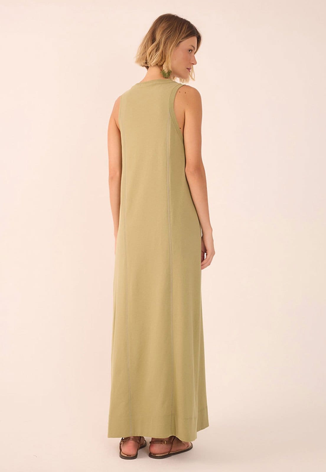 Vista 2 Vestido Dress To Longo Recorte Dress to verde